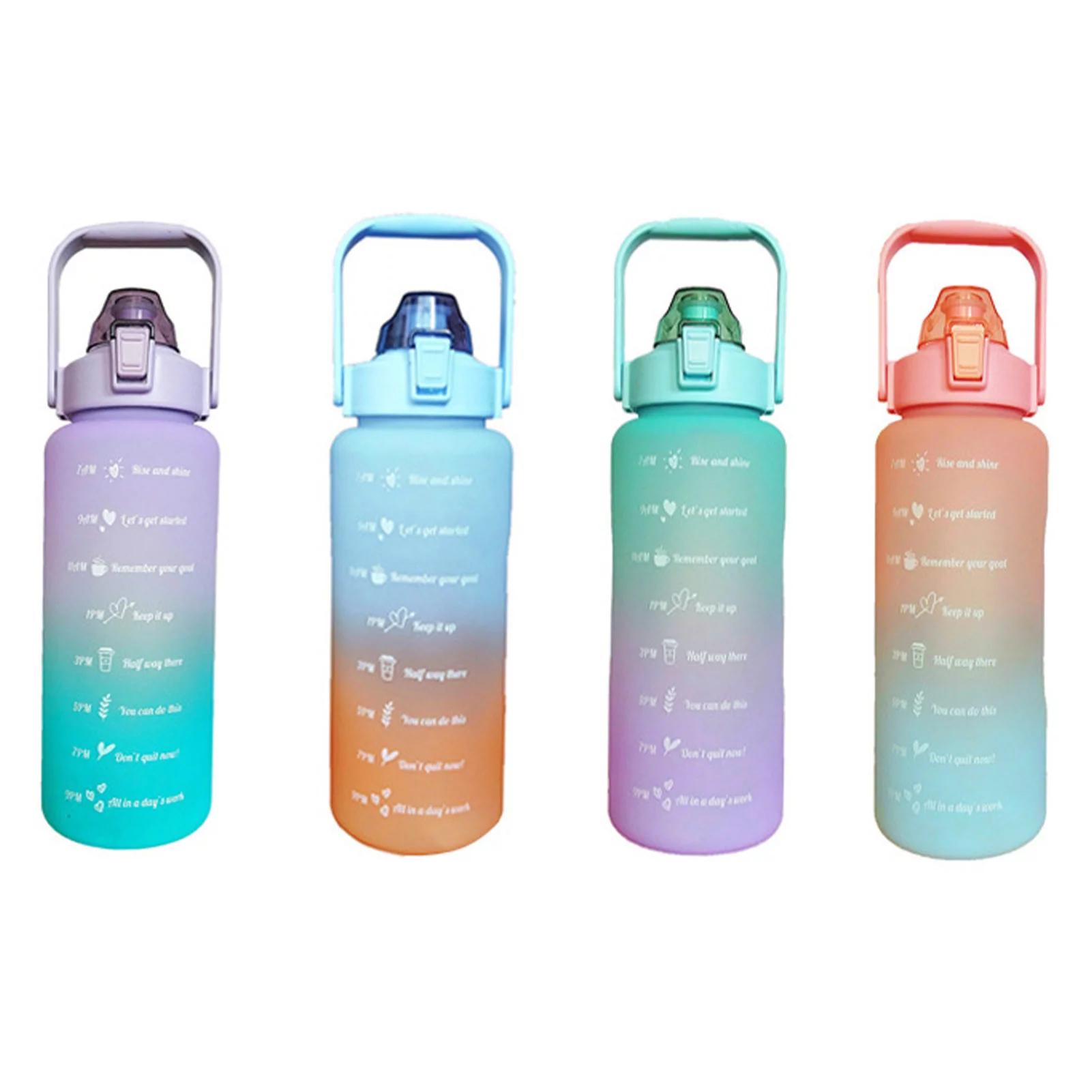 Riapawel Water Bottles With Straw Bpa Free Leak-Proof Gallon Water Bottle With Times To Drink Perfect For Fitness Gym Camping
