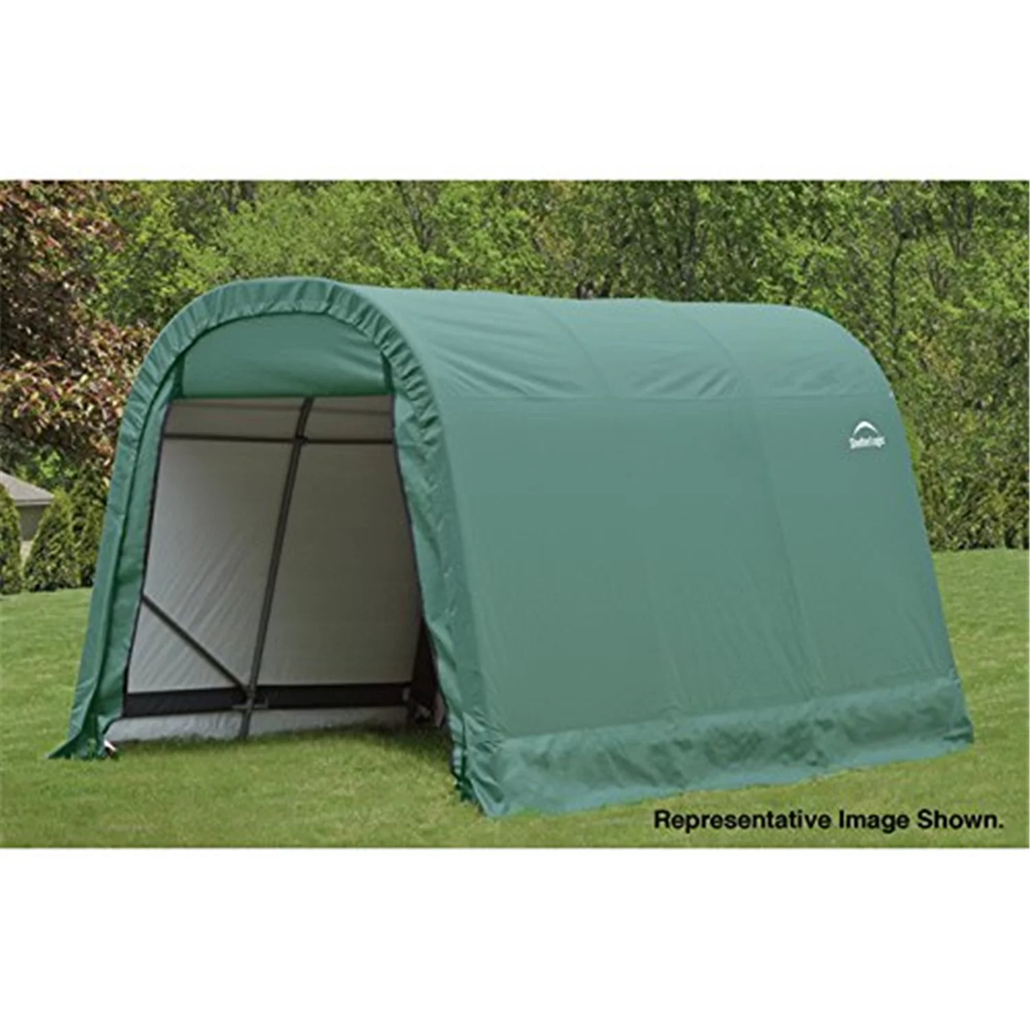 ShelterLogic 72814 10x12x8 Peak Style Shelter- Green Cover