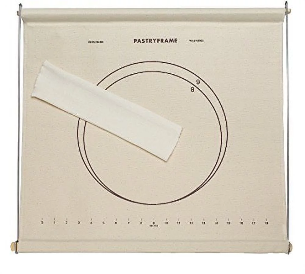 Mrs. Anderson?s Baking Non-Stick Pastry Cloth Frame and Rolling Pin Cover Set, Collapsible with Printed Measurement Guides, 20-Inches x 20-Inches