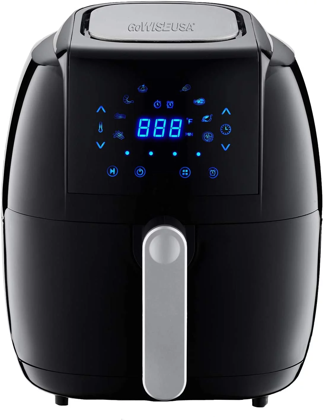 GoWISE GW22921 5 Quart 1700 Watts 8-in-1 Programmable Digital Air Fryer, Black