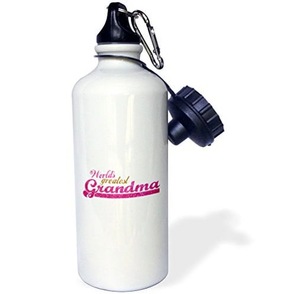 Worlds Greatest Grandma - Best Grandmother in the world - Granny gifts - pink and gold text 21 oz Sports Water Bottle wb-151304-1