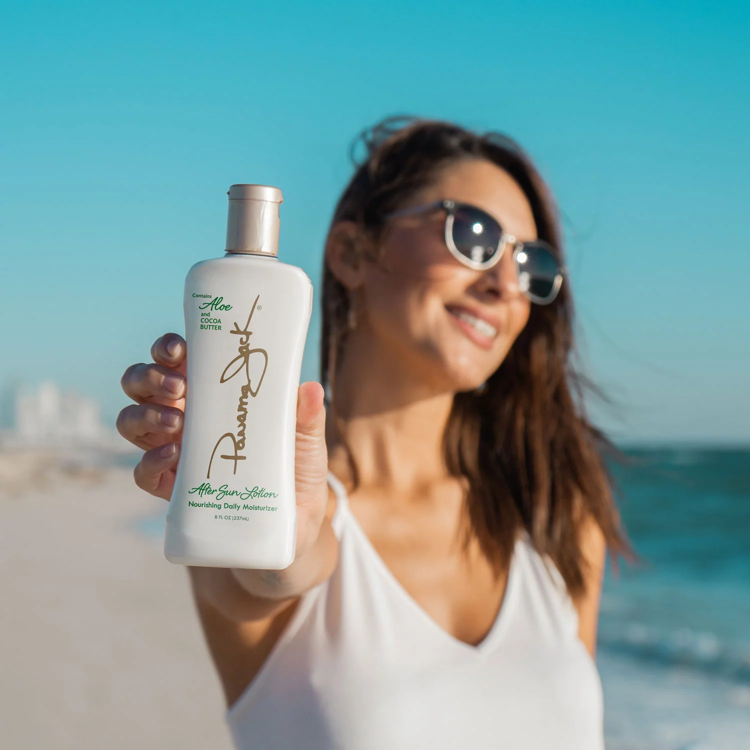 Panama Jack Aloe Moisturizer Lotion - After Sun Daily Skincare, Contains Aloe, Cocoa Butter, Olive & Hemp Seed Oils with Vitamin E, 8 FL OZ (Pack of 2)