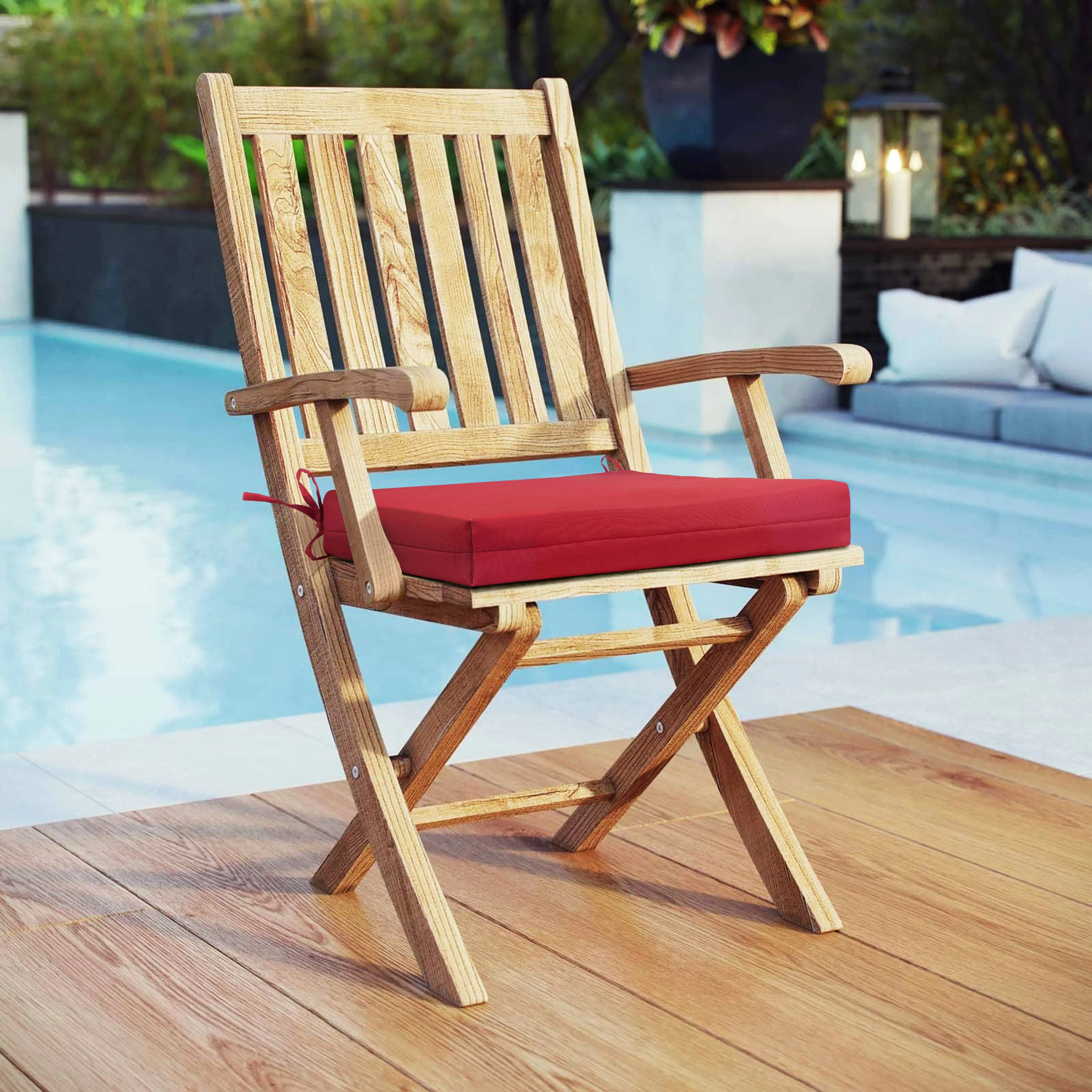 Outdoor Decor Ruby Red Arm Chair, Red, 18W x 19D x 3H