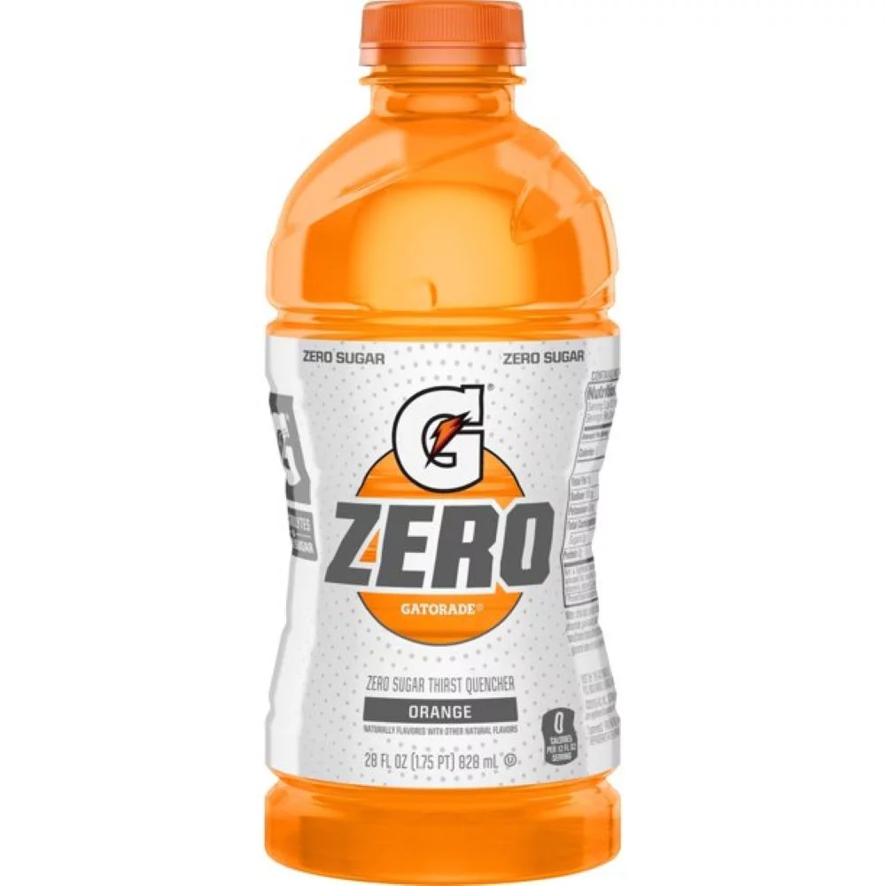 Gatorade Zero Orange Thirst Quencher Sports Drink, 28 oz Bottle, Quantity of 2