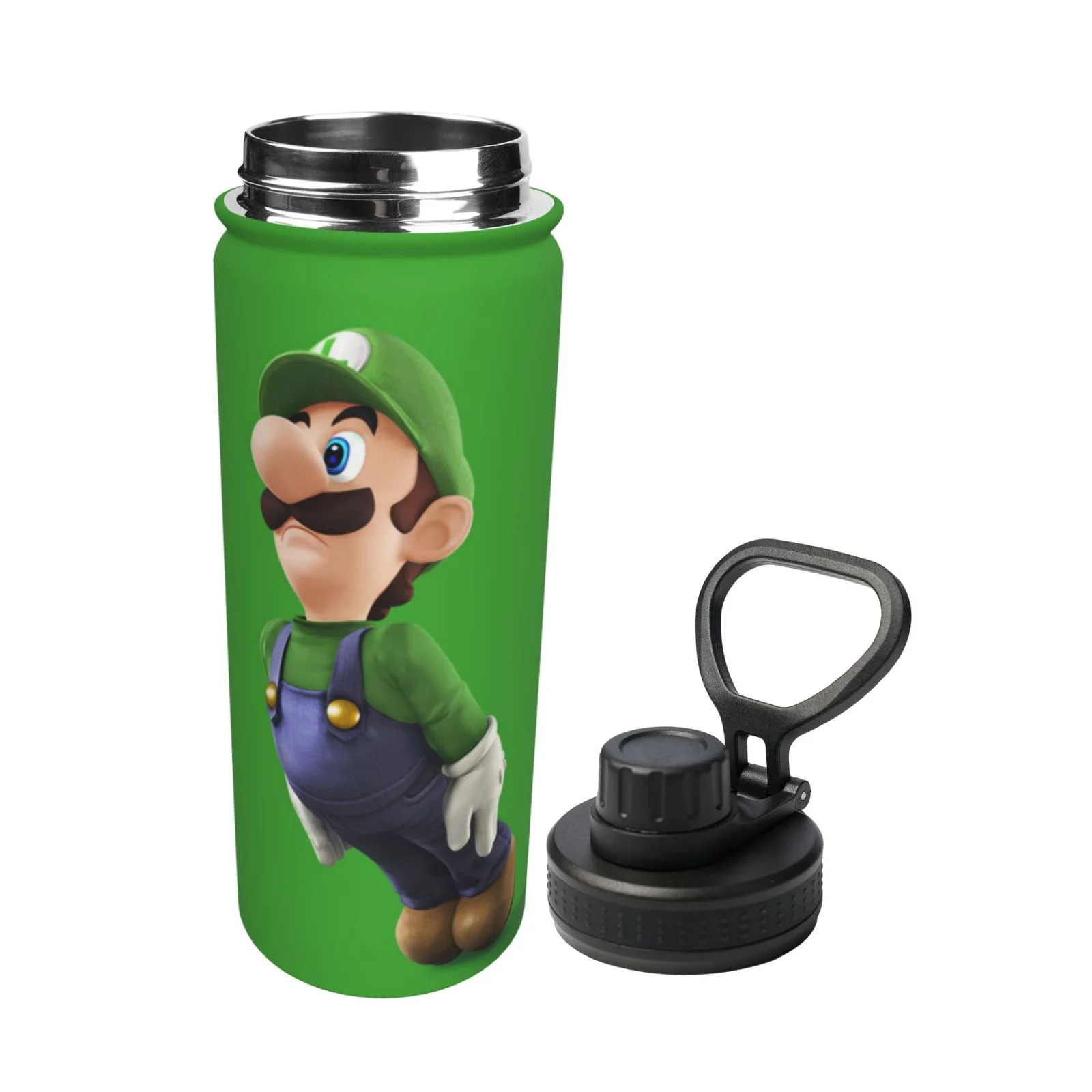 Luigi's Mansion Bros Game Unisex Sports Insulated Water Bottles Kettle Stainless Steel Portable Cup 18OZ For School Travel Gym Running