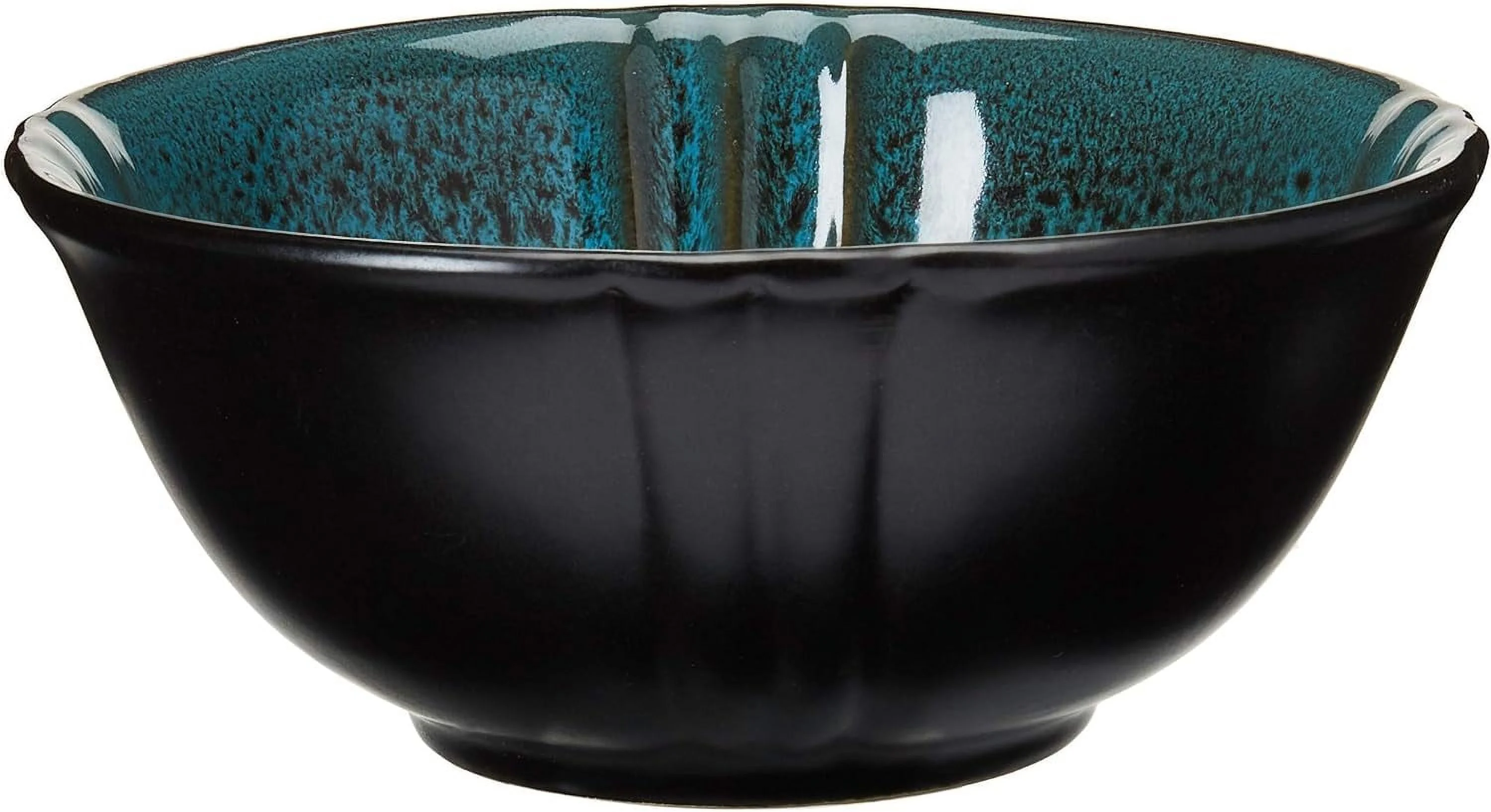 Stoneware Round Oval Dinnerware Dish Set, Ocean Blue