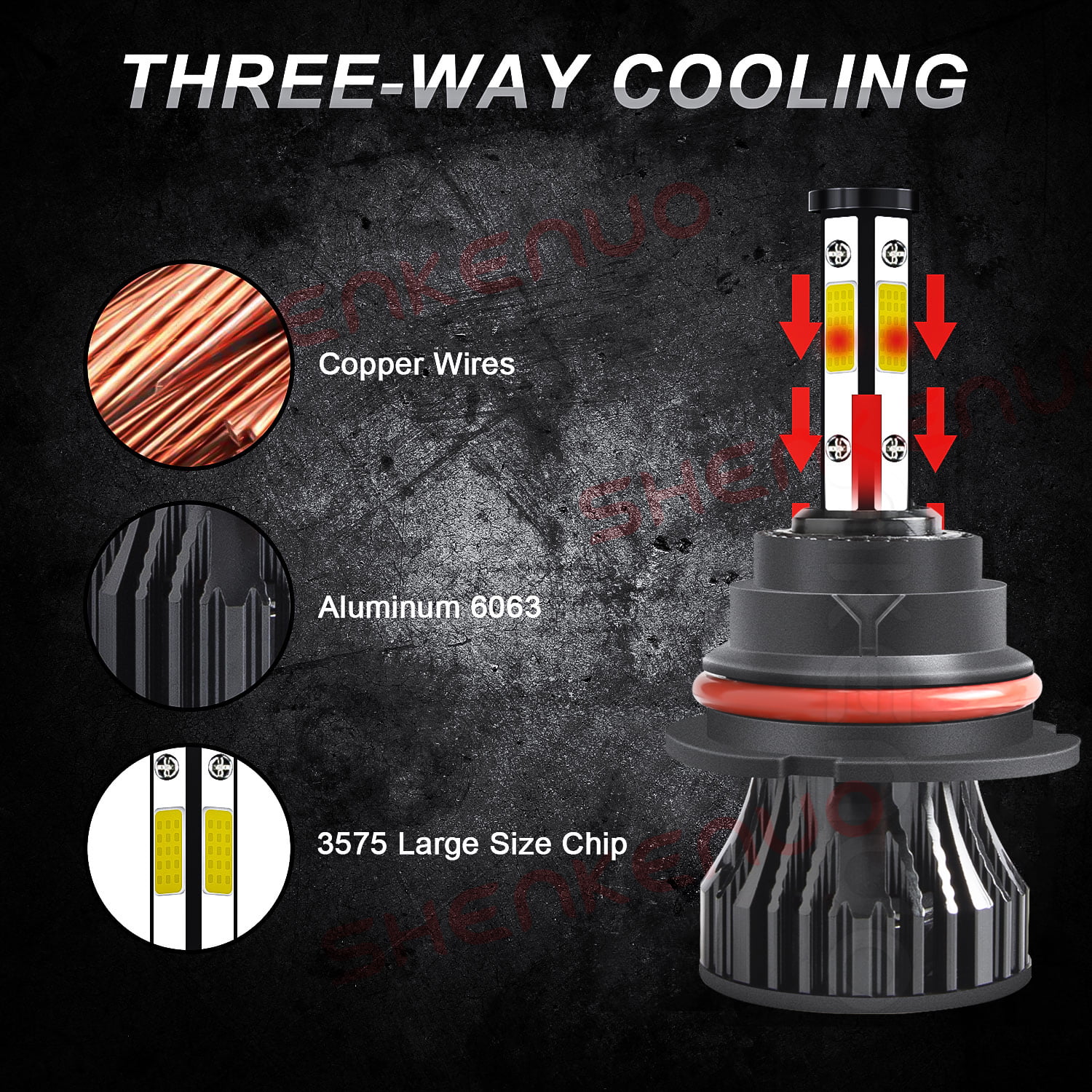 For 2001-2002 Nissan Frontier LED Headlight Bulbs 4-side 9007 High Low Beam H3 Fog Lights 4x Bulbs Combo