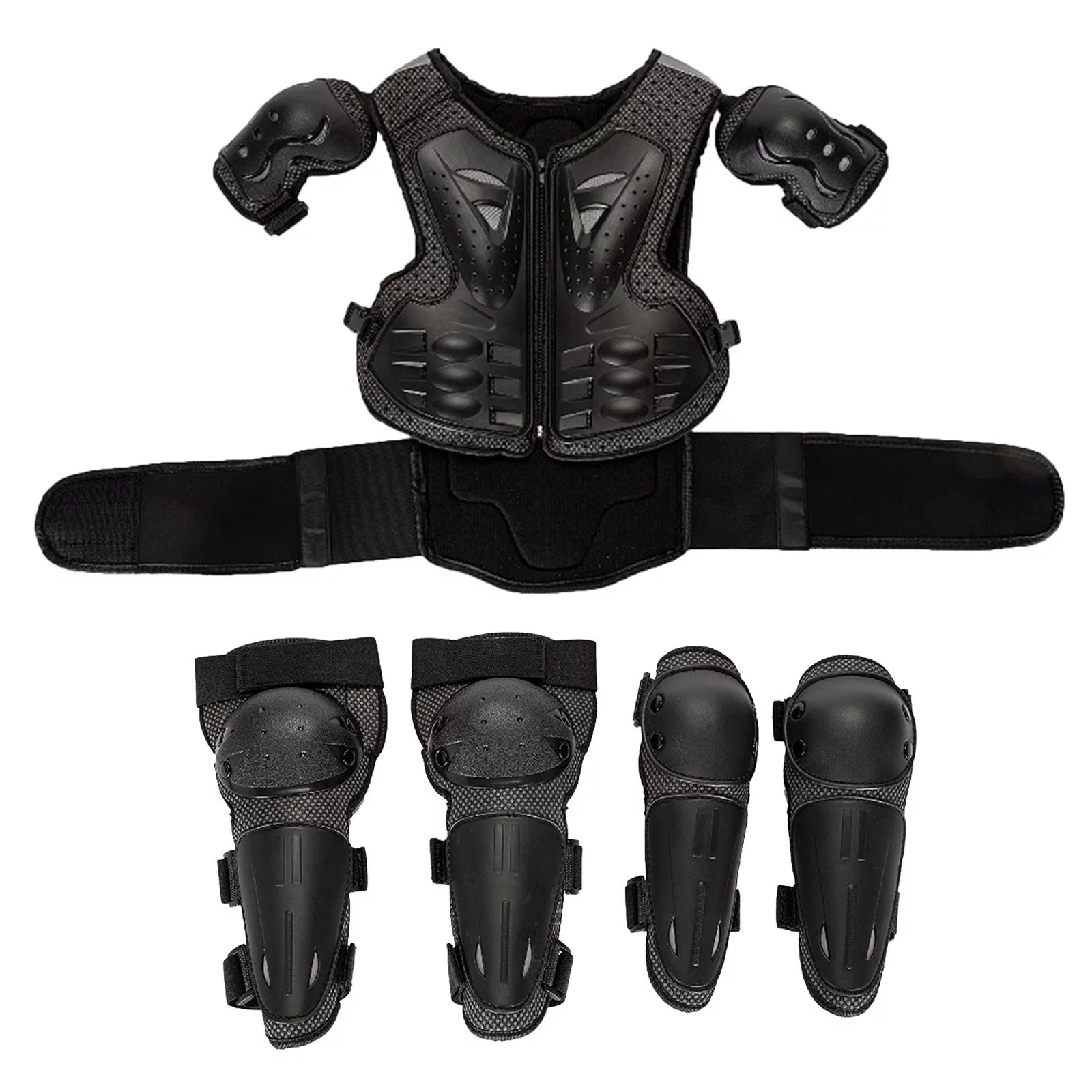 Kids Motorcycle Suit Chest Back Protector Elbow Kneepad for Skateboard
