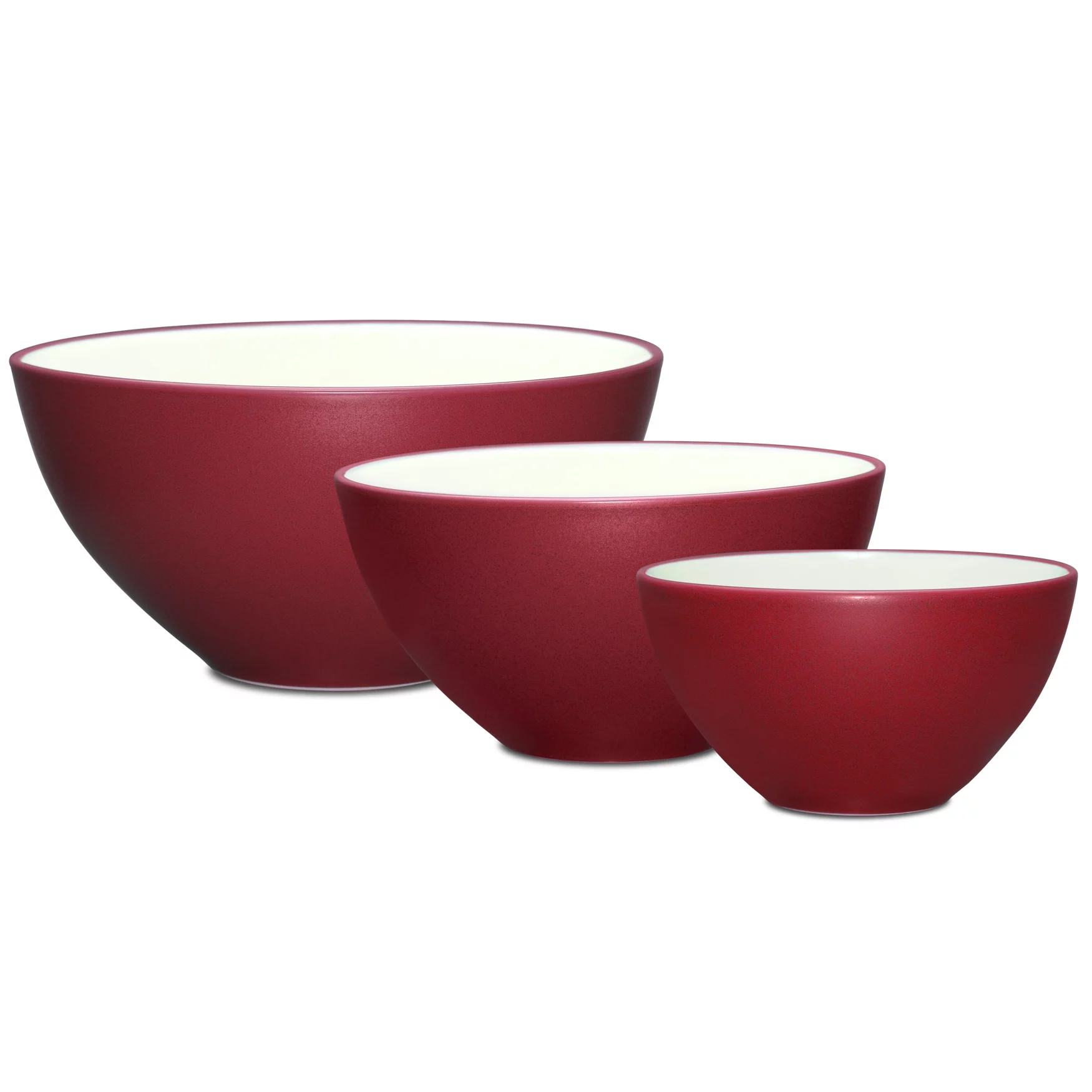 Noritake Colorwave Raspberry Set of 3 Mixing and Serving Bowls
