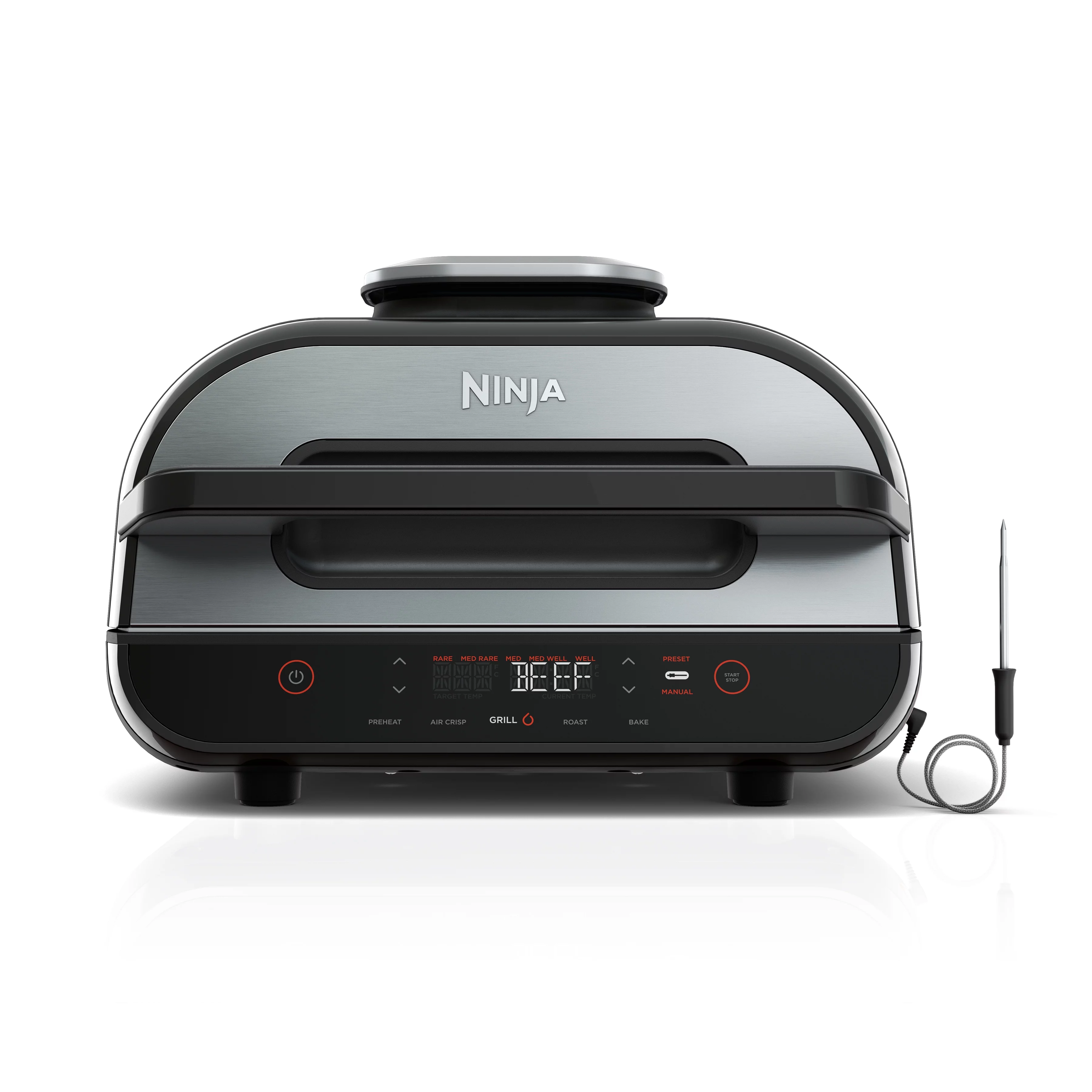 Ninja Foodi Smart XL 4-in-1 Indoor Grill with 4-Quart Air Fryer, Roast, Bake, and Smart Cook System, FG550