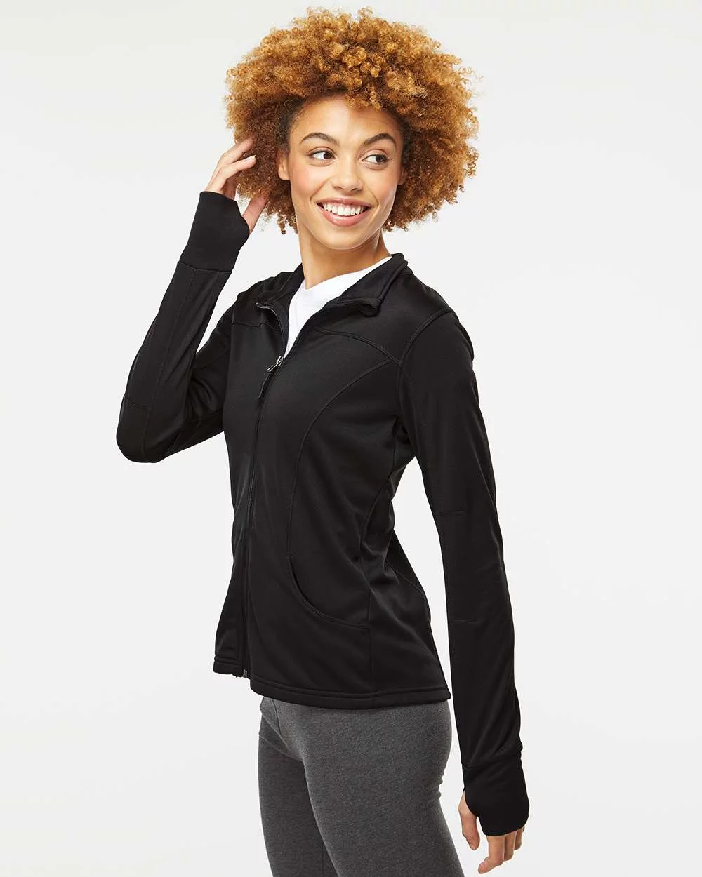 Independent Trading Co. Fleece Women's Poly-Tech Full-Zip Track Jacket
