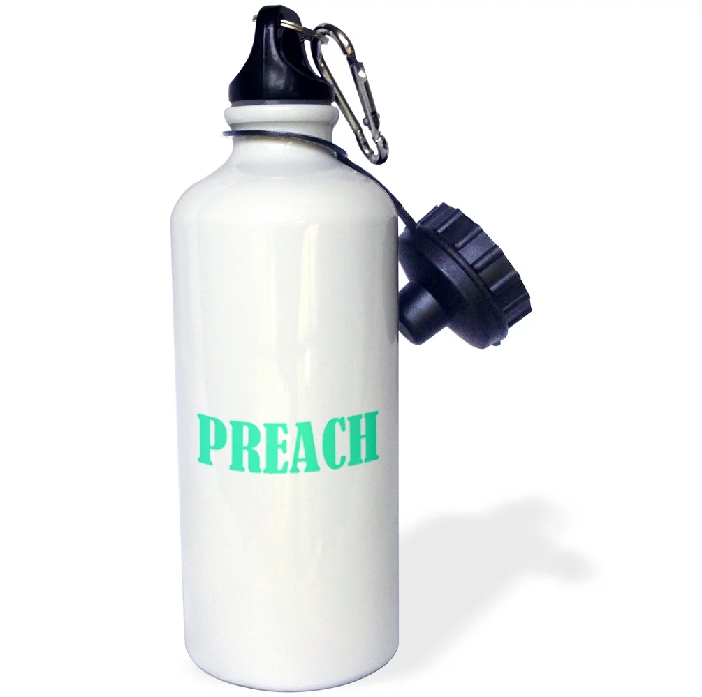 3dRose PRINT OF THE TEXT, PREACH - Water Bottle, 21-ounce