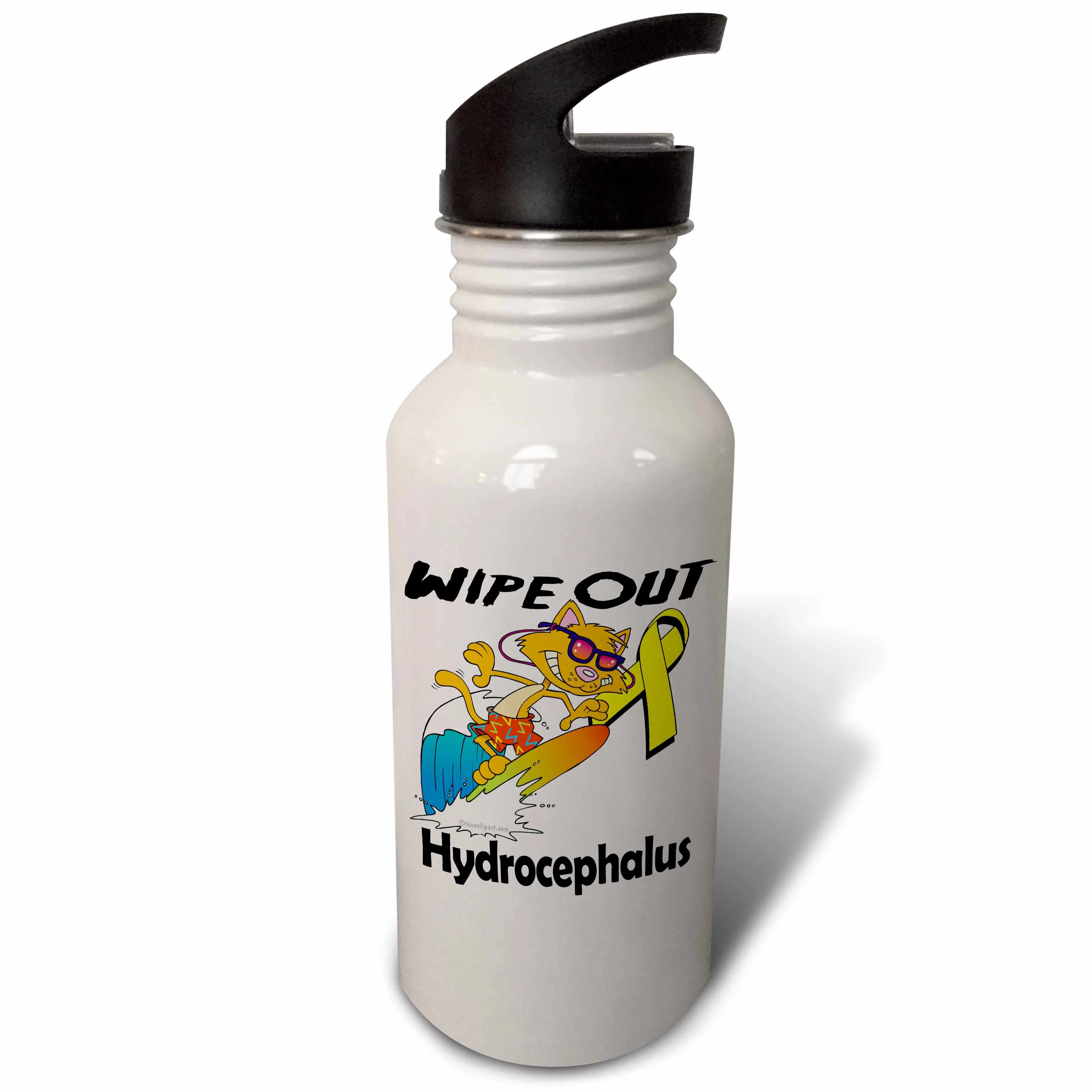 Wipe Out Hydrocephalus Awareness Ribbon Cause Design 21 oz Sports Water Bottle wb-115176-1