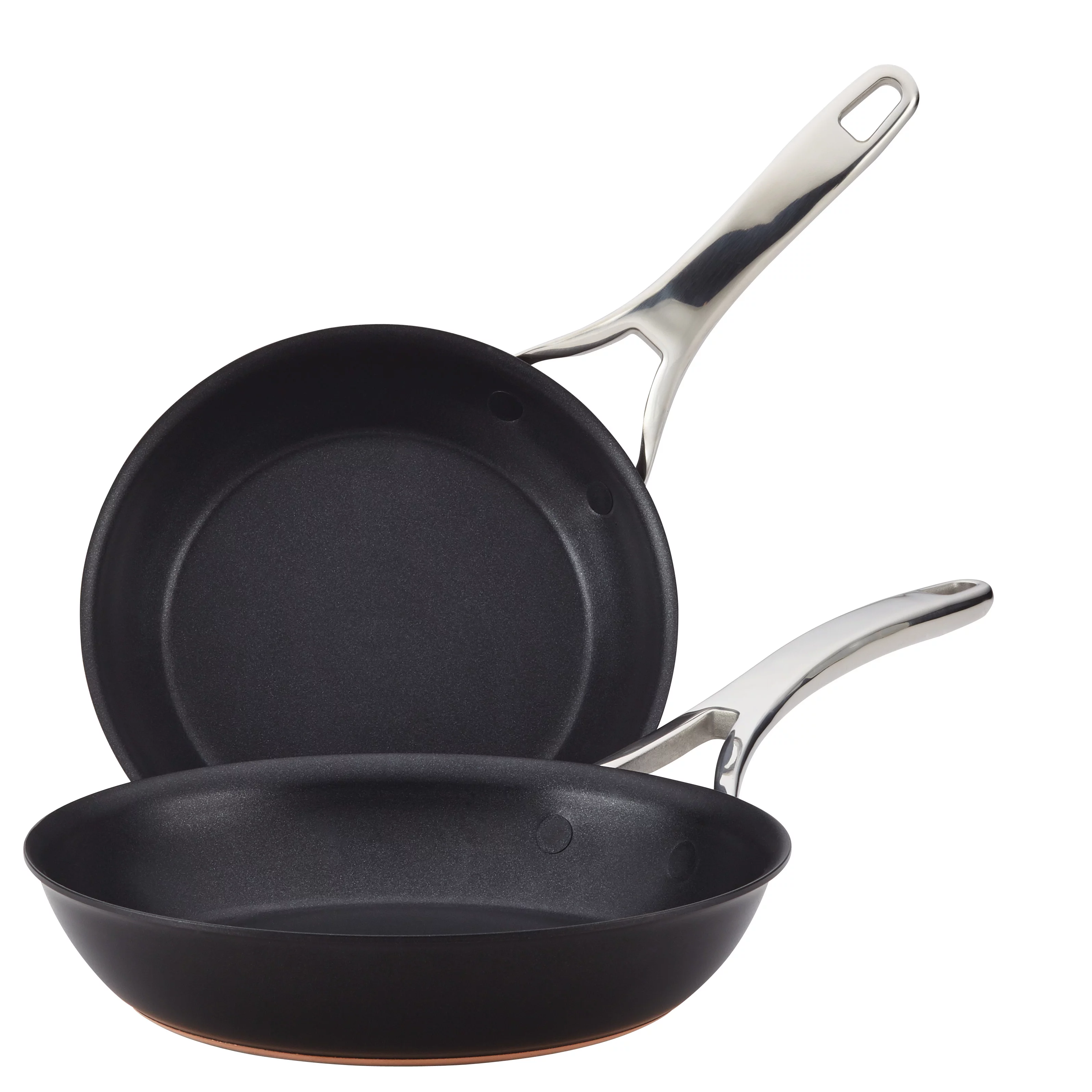 Anolon Nouvelle Copper Luxe2 Pc Nonstick Frying Pan Set, Onyx