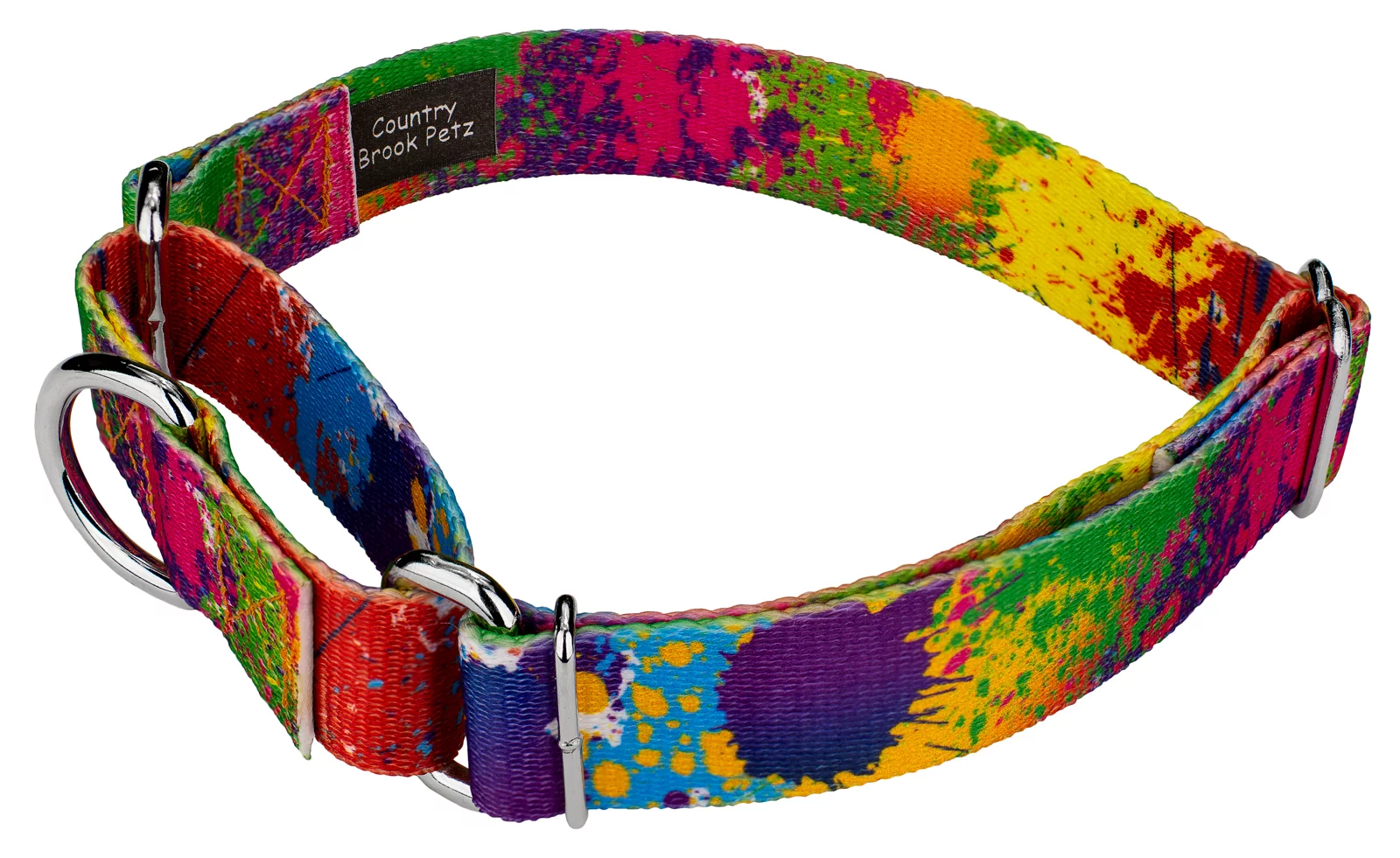 Country Brook Petz® Paint Splatter Martingale Dog Collar and Leash, Extra Small