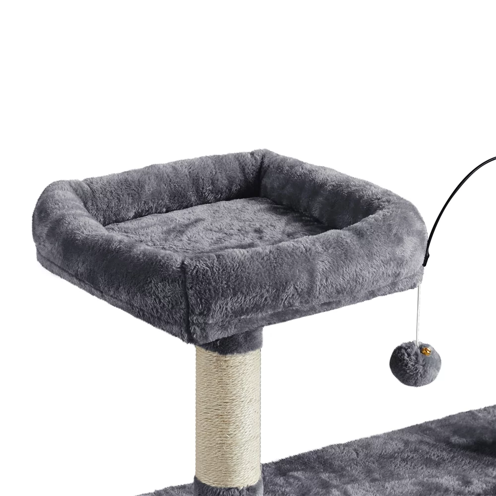 Yaheetech Multilevel Plush Cat Tree Cat Tower with Sisal Scratching Posts Perches Condos, Dark Gray