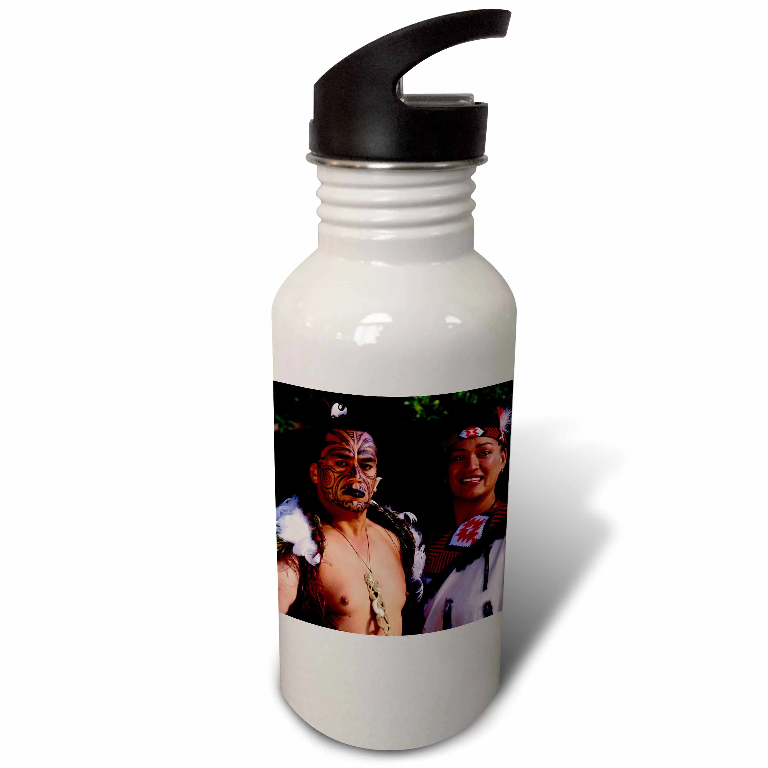 New Zealand, North Island, Maori culture and costume-AU02 BBA0022 - Bill Bachmann 21 oz Sports Water Bottle wb-73217-1