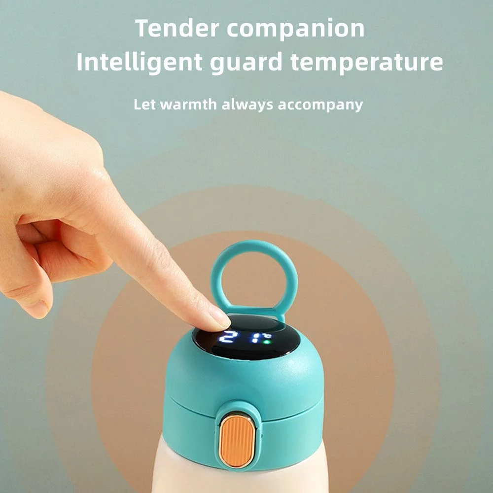 420ml Creative Temperature Touch Display Leak-Proof Thermal Mug Water Bottle Water Cup Stainless Steel PURPLE