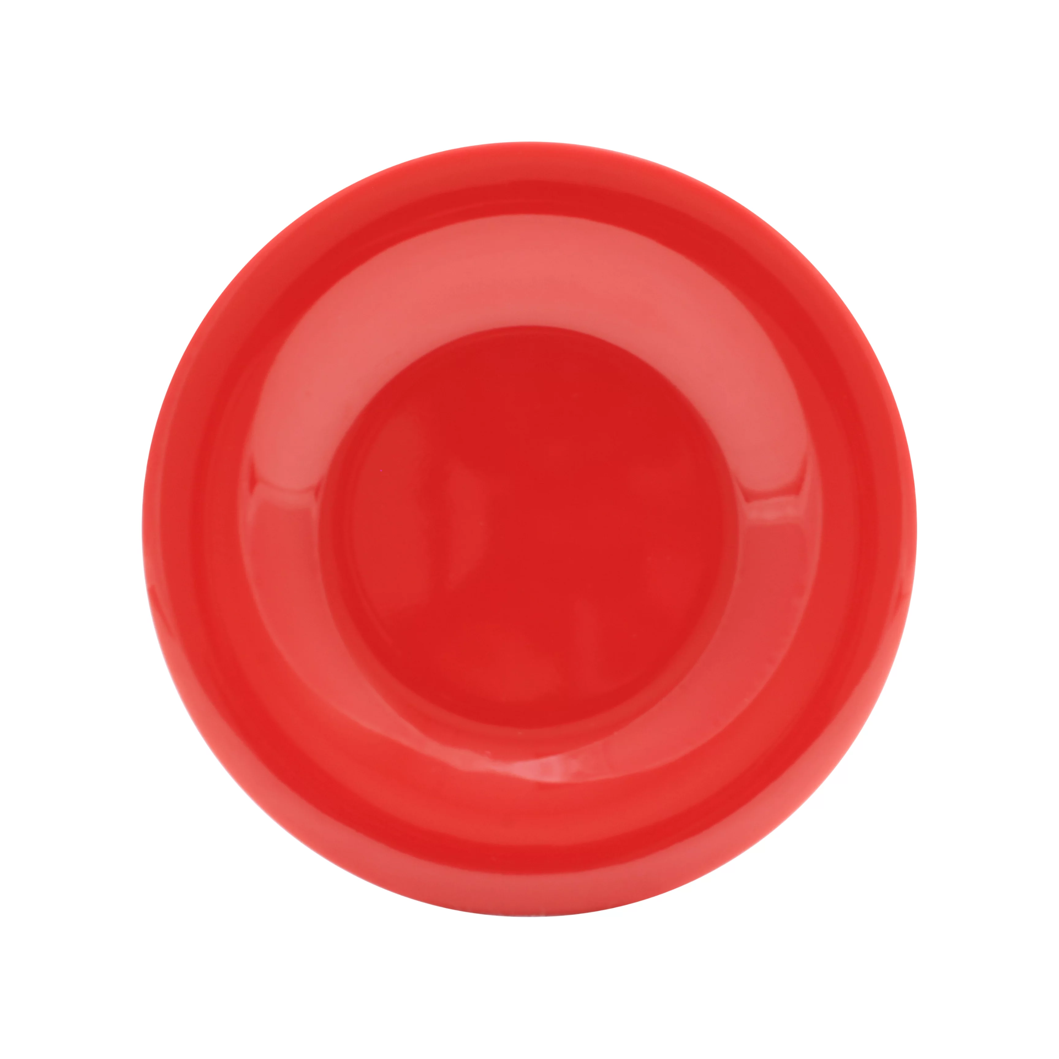 Excellante Color Pure Red Melamine Dinnerware Collection 12 Inch Wide Rim Round Plate, Comes in Dozen