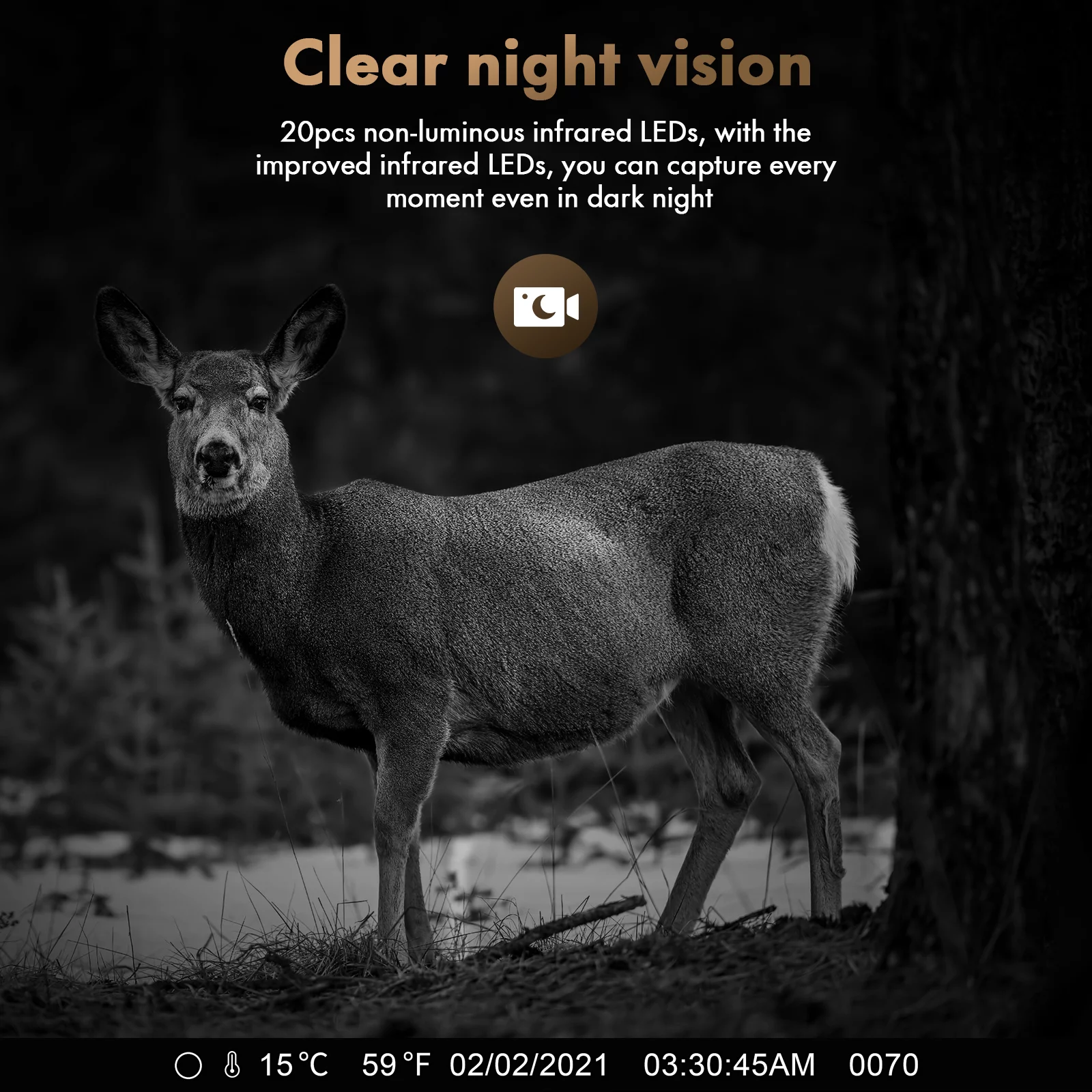 CAMPARK Solar Trail Camera 24MP 1080P 2500mAh Built-in Lithium Battery Rechargeable Game Camera with Night Vision Waterproof IP66 0.1s Trigger Speed 120°Wide Angle 2.0