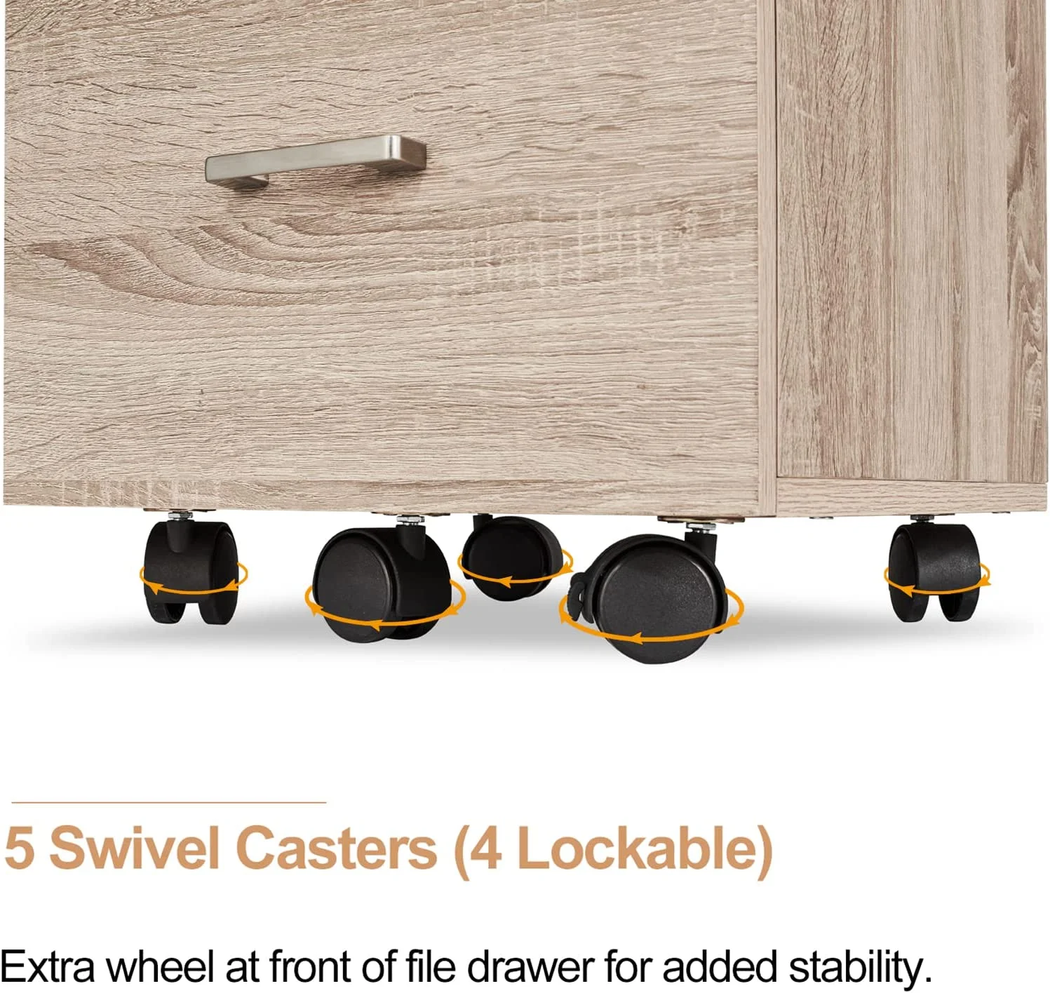 VINGLI 3 Drawer File Cabinet with Lock, Rolling File Cabinet Under Desk, 15.7” W x 15.7” D x 26” H