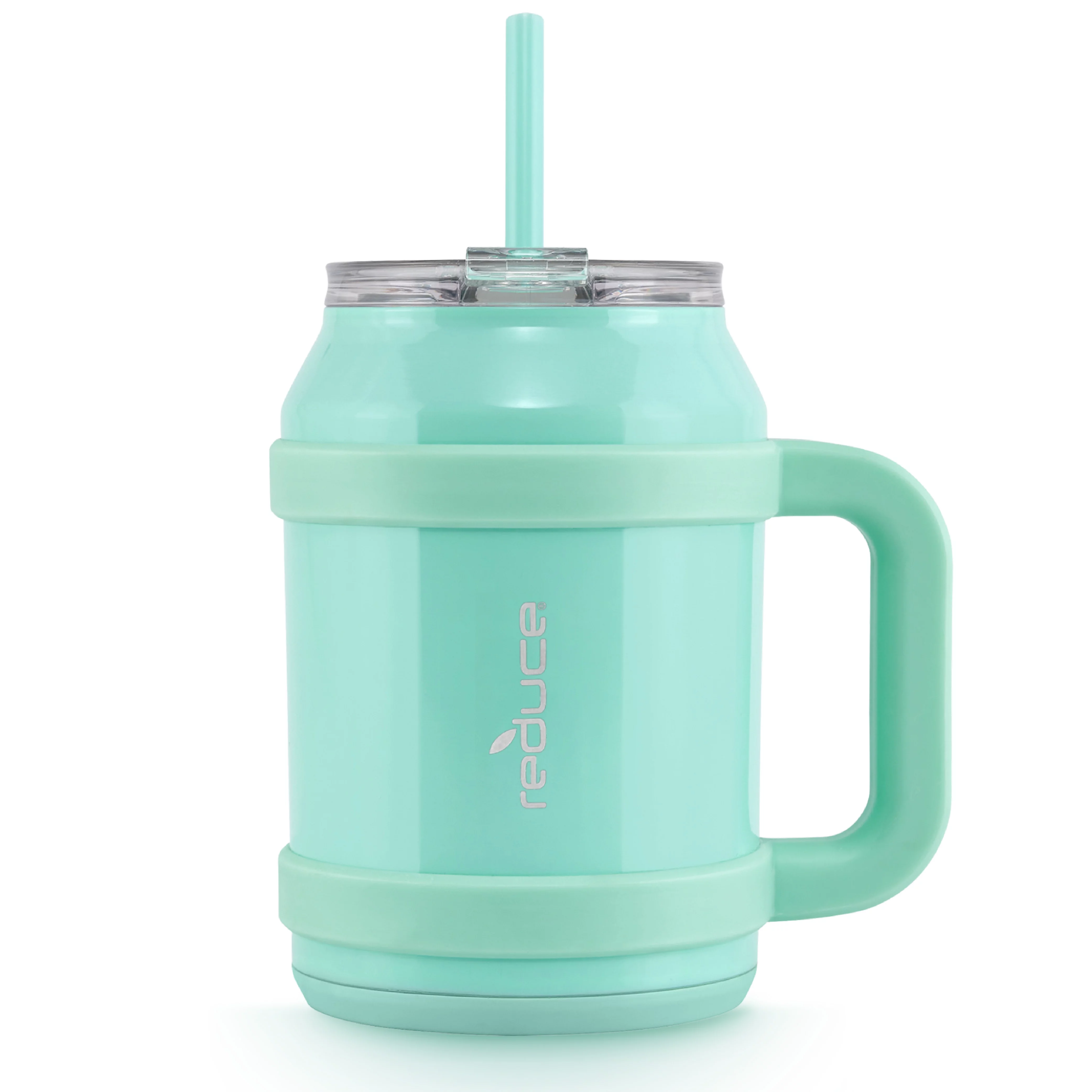 Reduce Vacuum Insulated Stainless Steel Cold1 Mug with Lid and Straw, Mild Mint, 50 fl oz