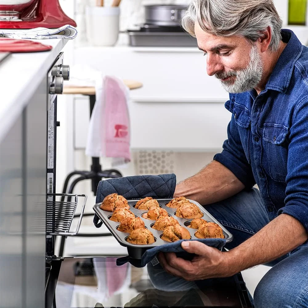 OUWI Aluminized Steel PFAS-Free Non-Stick 5-Piece Bakeware Set, Oven Safe, Dishwasher Safe, Grey