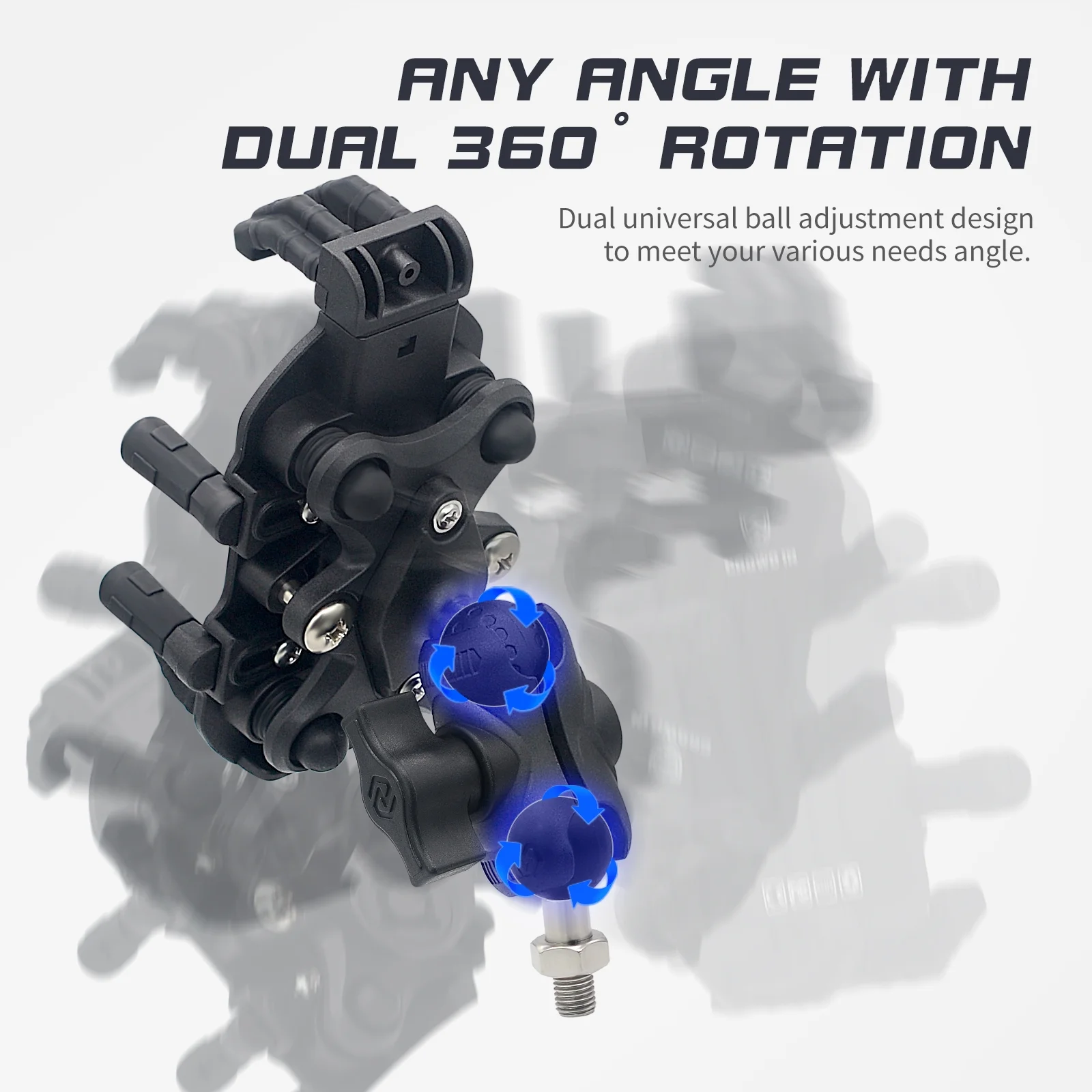 moobody Motorcycle Phone Mount Holder for Cell Phones with Vibration Dampener and 360° Adjustable Rotation