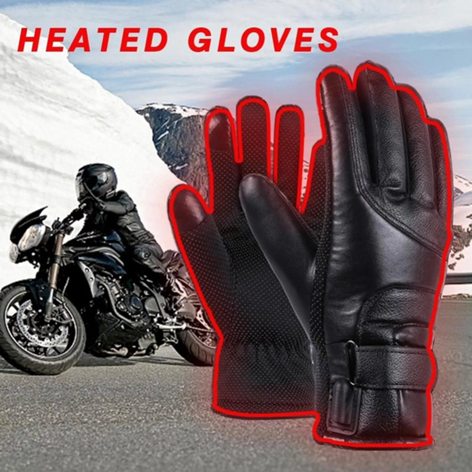 Winter Thermal Heated Gloves Electric Heating Gloves Skiing Snowboarding Gloves Electrodeless Thermostat