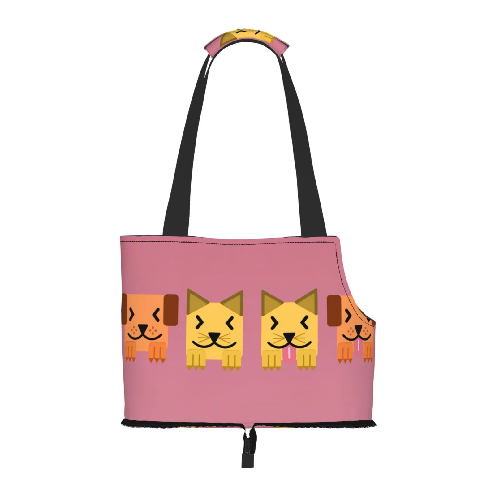Dog Sling Carrier, Small Dog/Cat Soft Side Carrier Tote Bag for Subway/Shopping/Hiking/Travel-Rectangular Cute Pet Dog Pattern