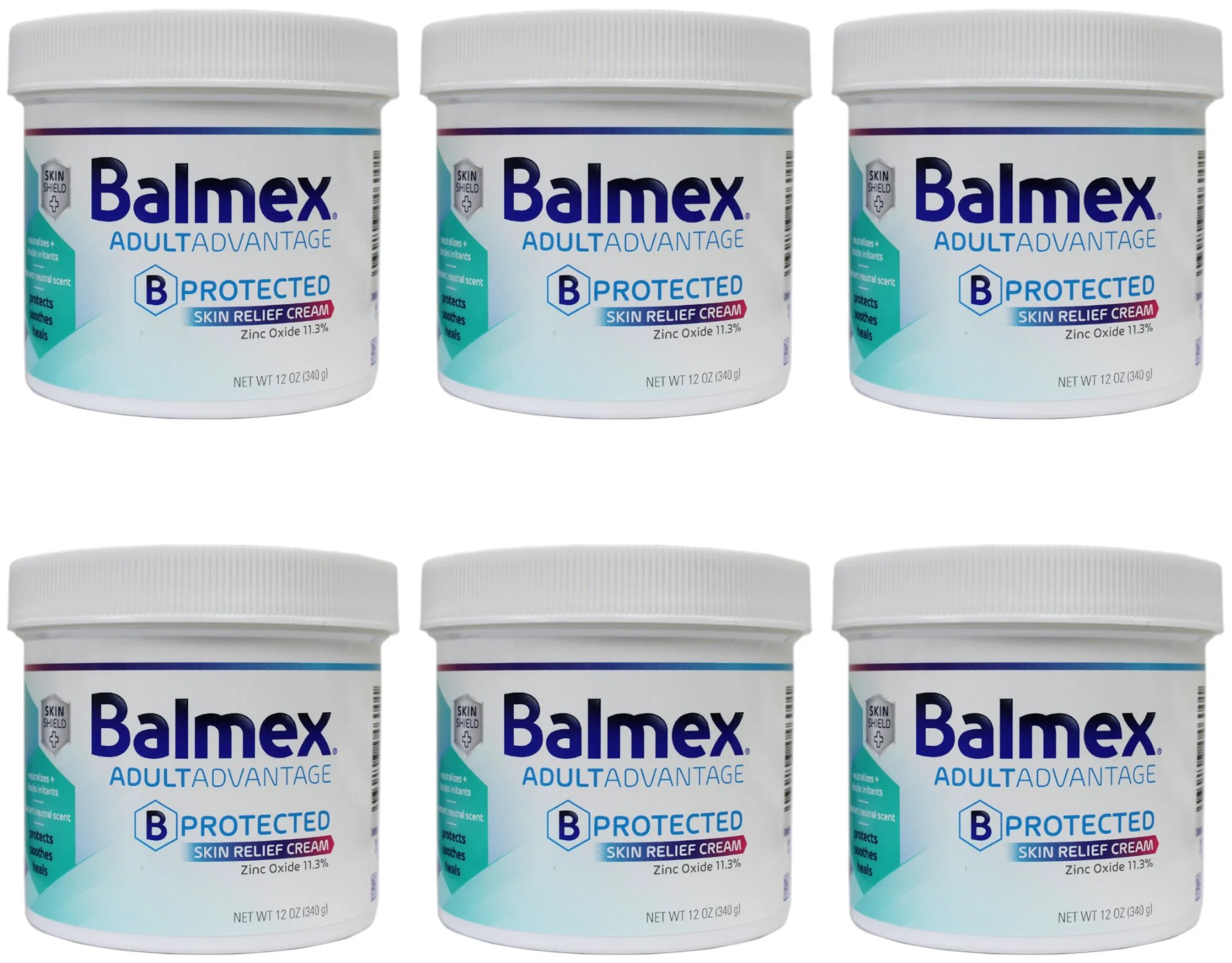 Balmex Adult Advantage B-Protected Skin Relief Cream, with Skin Shield Technology to Protect - Soothe and Heal Sensitive Skin, 12oz