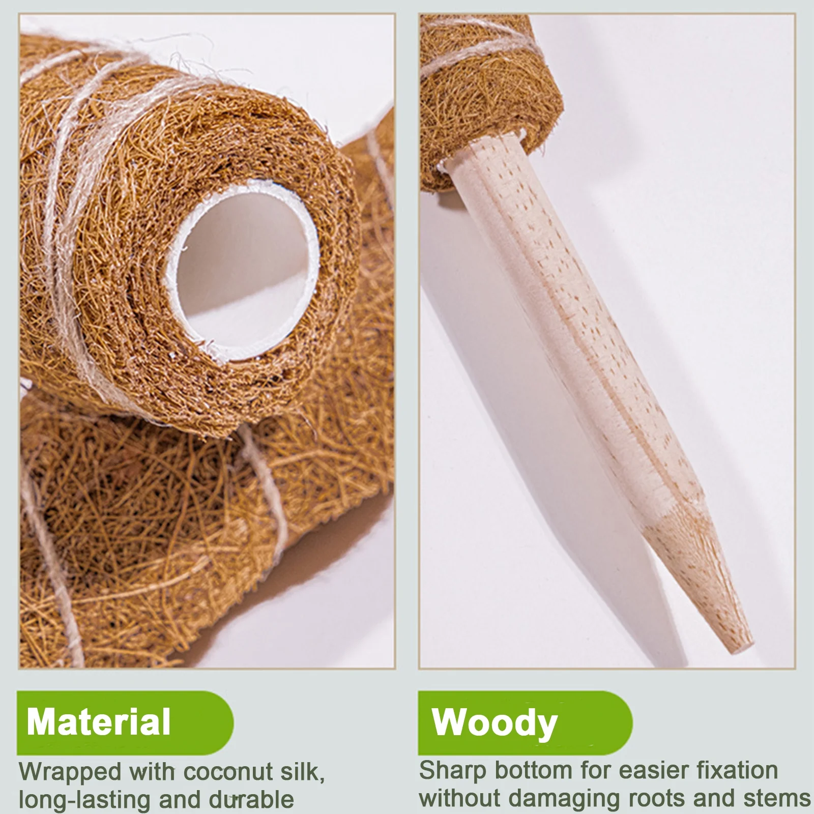 Moss Pole 47.5 Inch, 4 Pack Moss Poles for Climbing Plants, Monstera Coir Totem Pole, 16 Inch Moss Sticks for Indoor Plant Support, Train Pothos Creepers Potted Plants Grow Upwards, with Garden Ties