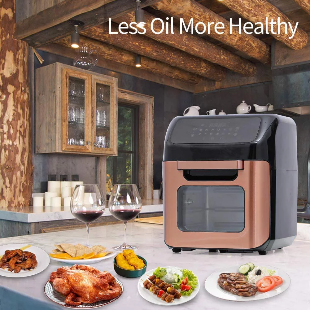 12 Quart 10-in-1 XLarge Capacity Air Fryer Oven W/ Digital Touch Screen Control & Integrated Digital Temperature Probe