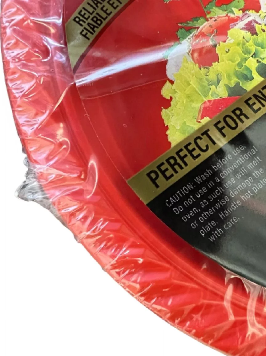 Nicole Fantani's IDEAL Dining 10 Inches Disposable Red Plastic plates Good to use in Microwave : 400 Count
