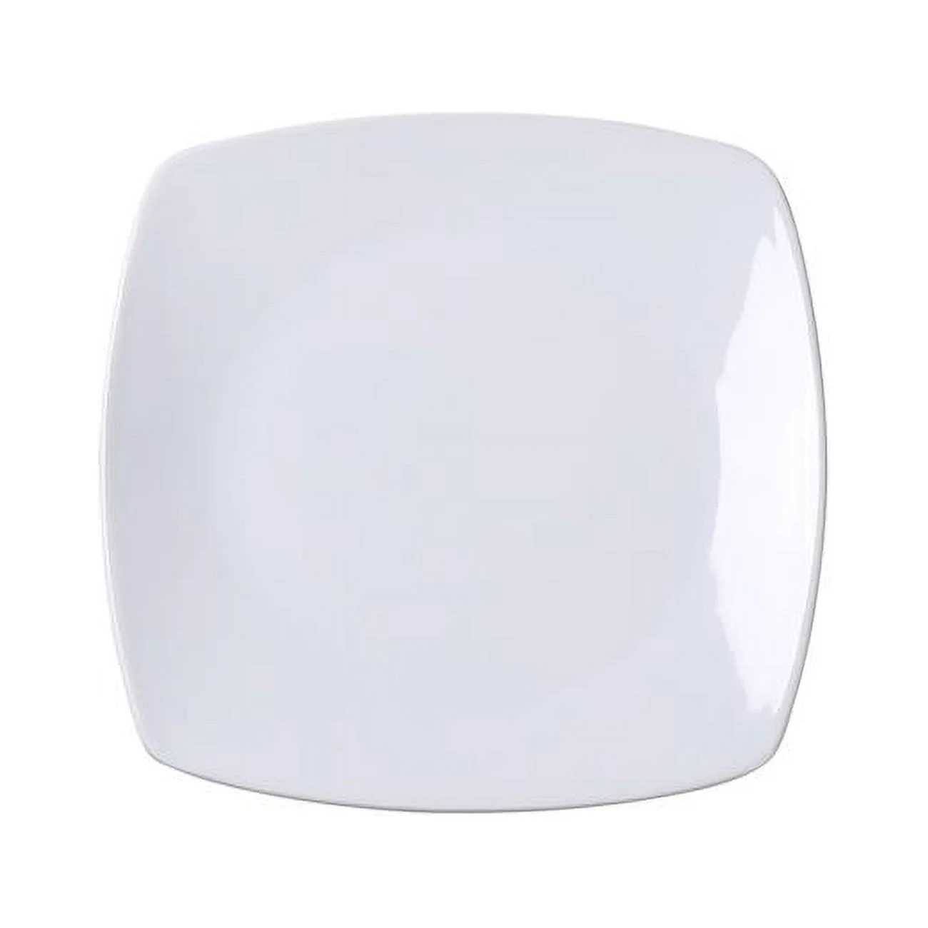 Yanco  6.75 x 0.5 in. Mainland Porcelain Square Plate with Rounded Corner, Super White - Pack of 36