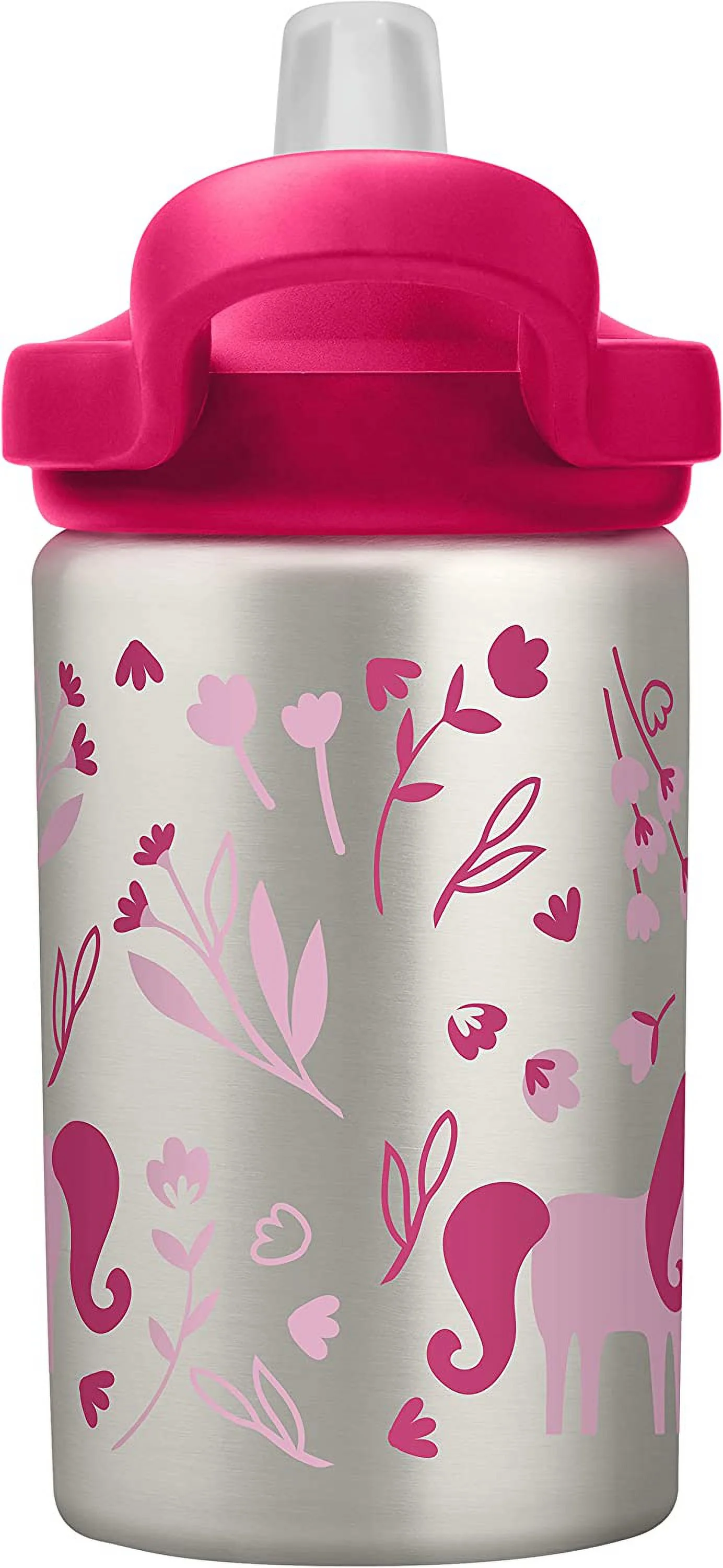 CamelBak Eddy+ Kids Water Bottle with Straw, Single Wall Stainless Steel - Leak-Proof When Closed