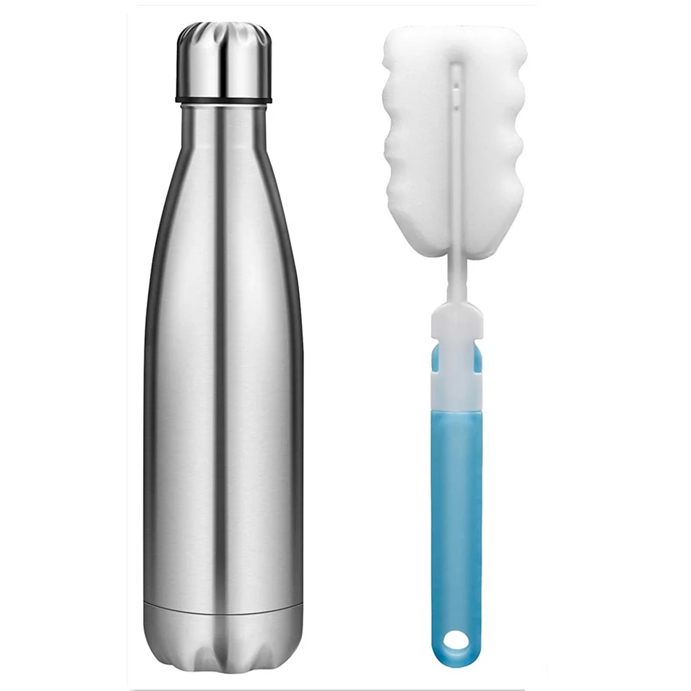 Bottle Non- - Vacuum Insulated Stainless Steel Water Bottle, Thermos Bottle (Silver)