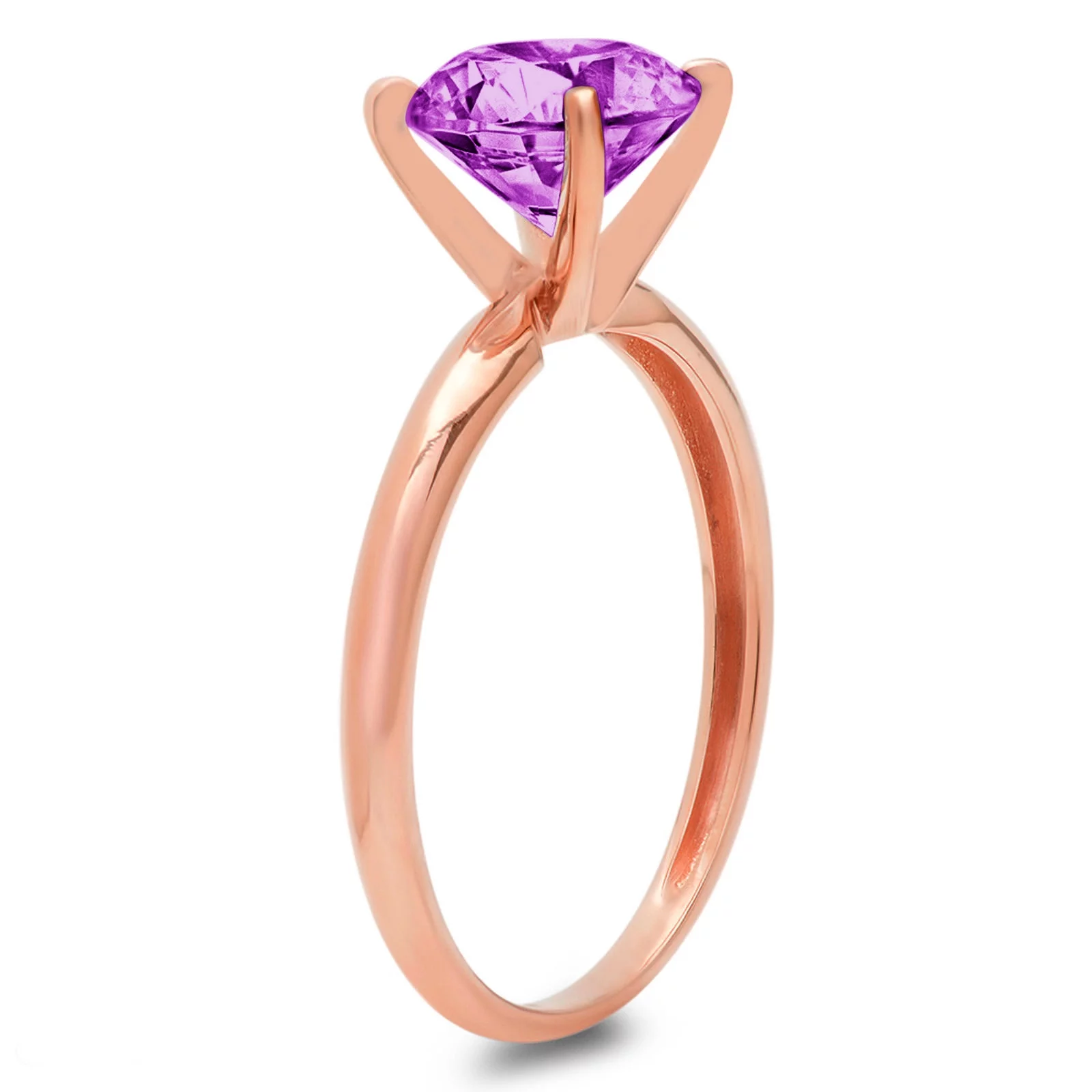 3.0ct round cut simulated alexandrite 18k rose gold anniversary engagement ring size 9.5