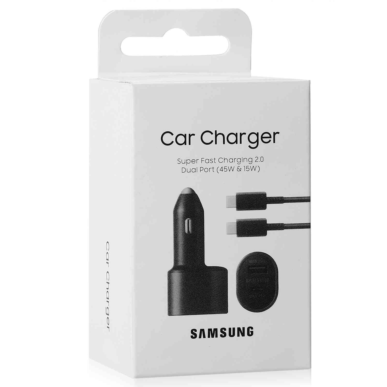Super Fast Dual Car Charger Usb (45W+15W) Two Ports EP-L5300 Black for LG G7 Fit