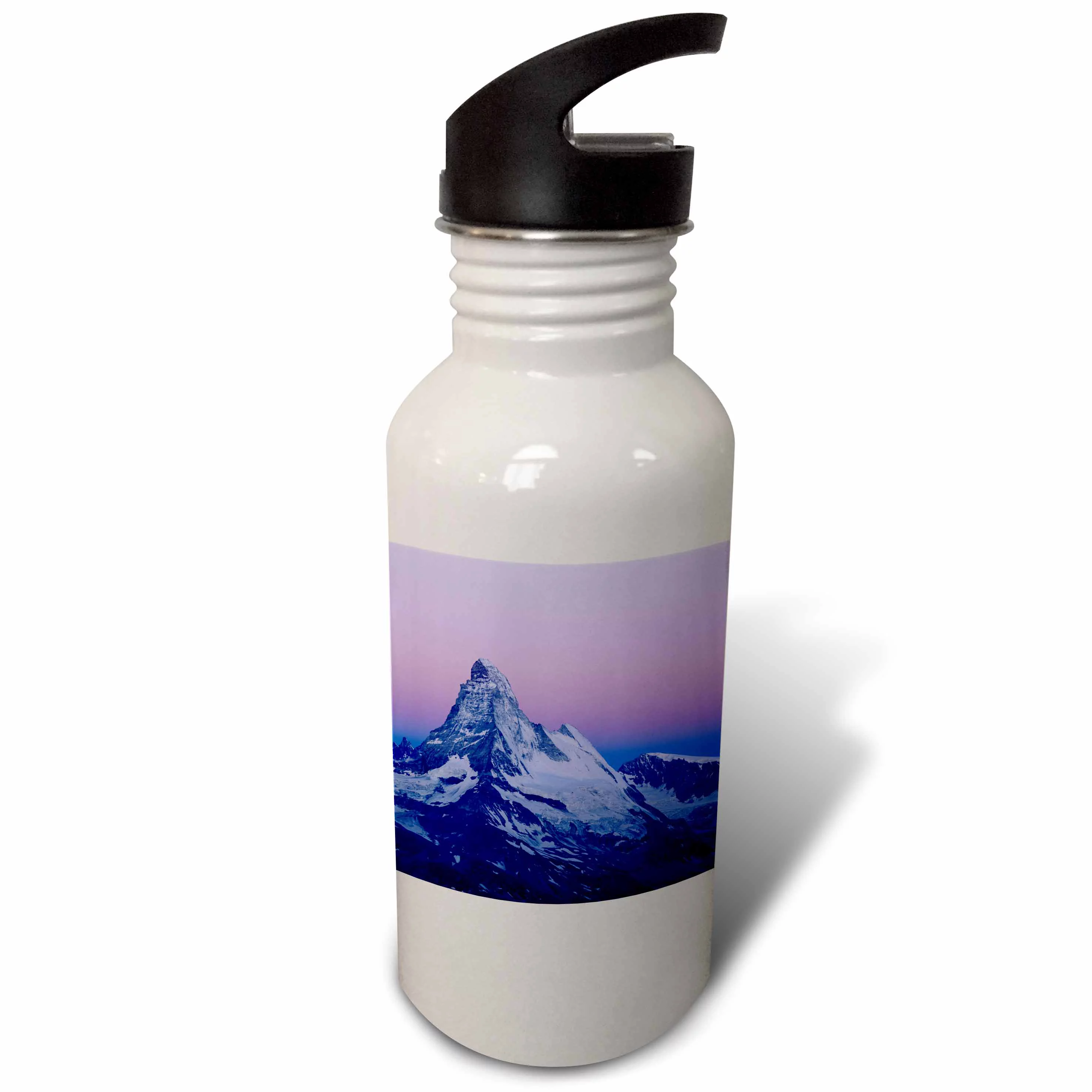 3dRose Matterhorn, Mountains, Swiss Alps, Switzerland - EU29 RNU0034 - Rolf Nussbaumer, Sports Water Bottle, 21oz