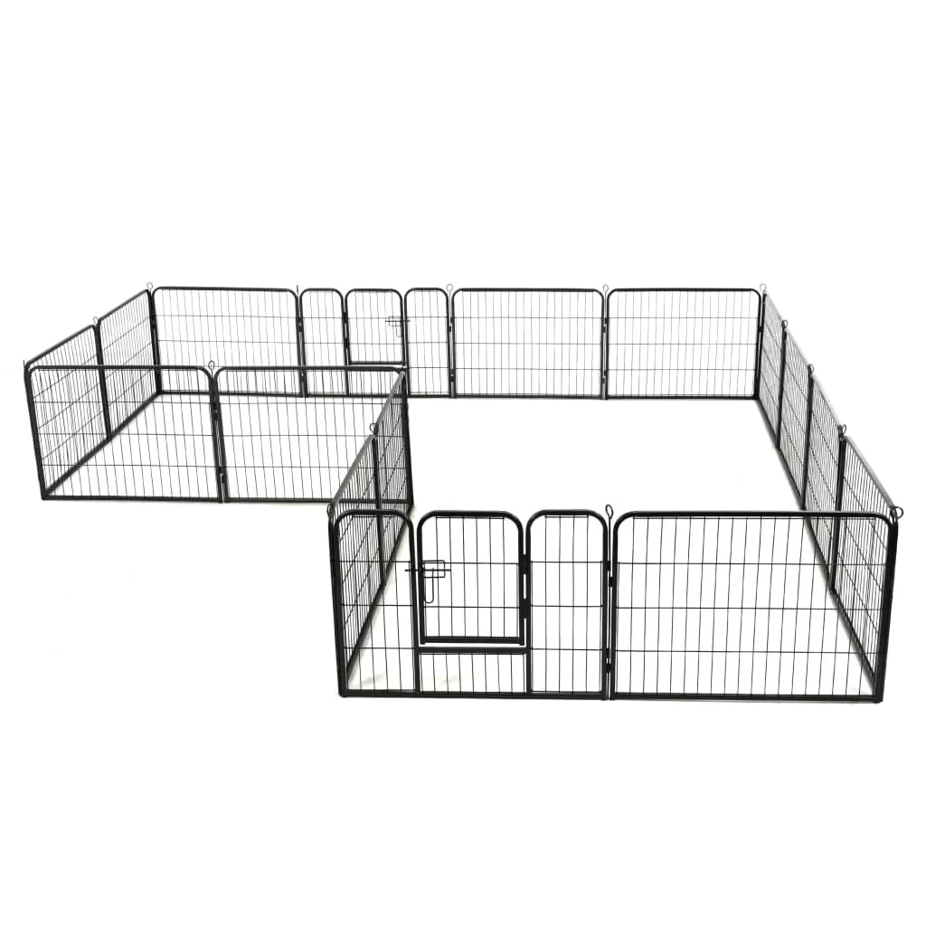 vidaXL Dog Playpen 16 Panels Steel 31.5