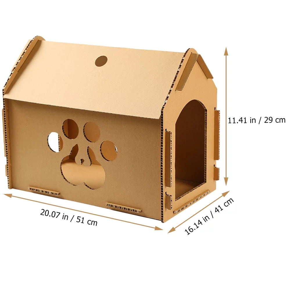 Cat Scratch House Board Cardboard Scratching Corrugated Indoor Scratcher Plaything Diy Enclosed Box Claw  Semi Grinding