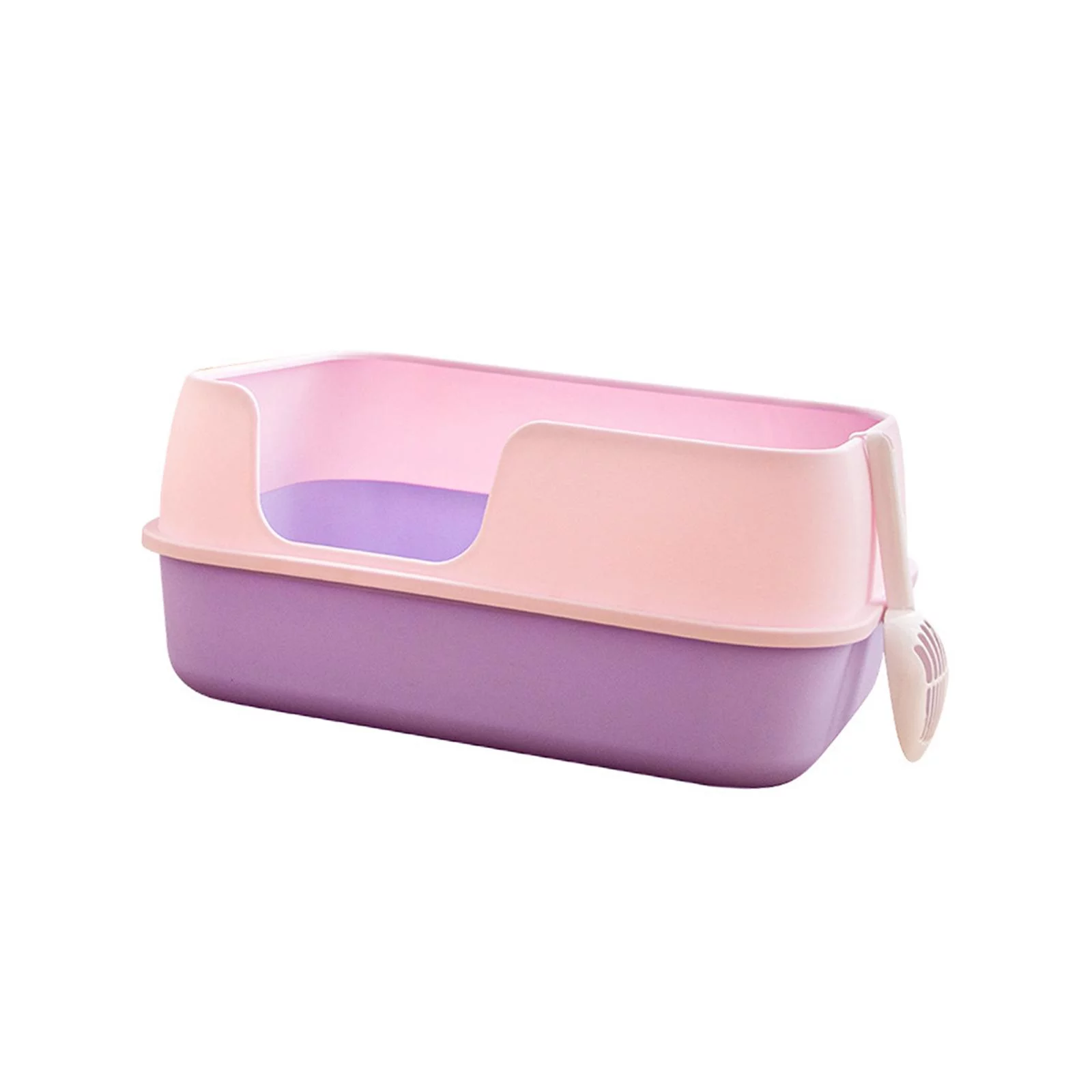 Cat Durable Heighten Comfortable Anti Splashing Bedpan Detachable Cat Pink