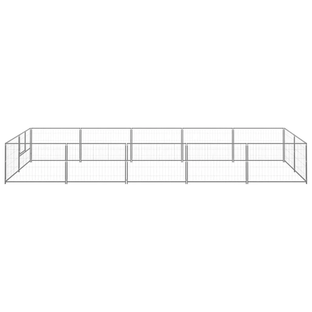 vidaXL Dog Kennel Silver 107.6 ft² Steel