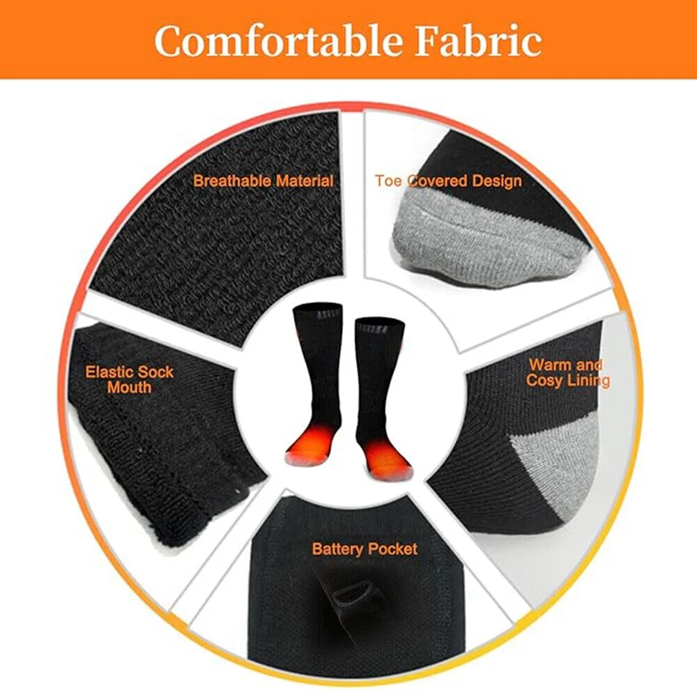 kydely High-Grade Heating Winter Warm Rechargeable Battery Electric Heated Socks Hunting Socks