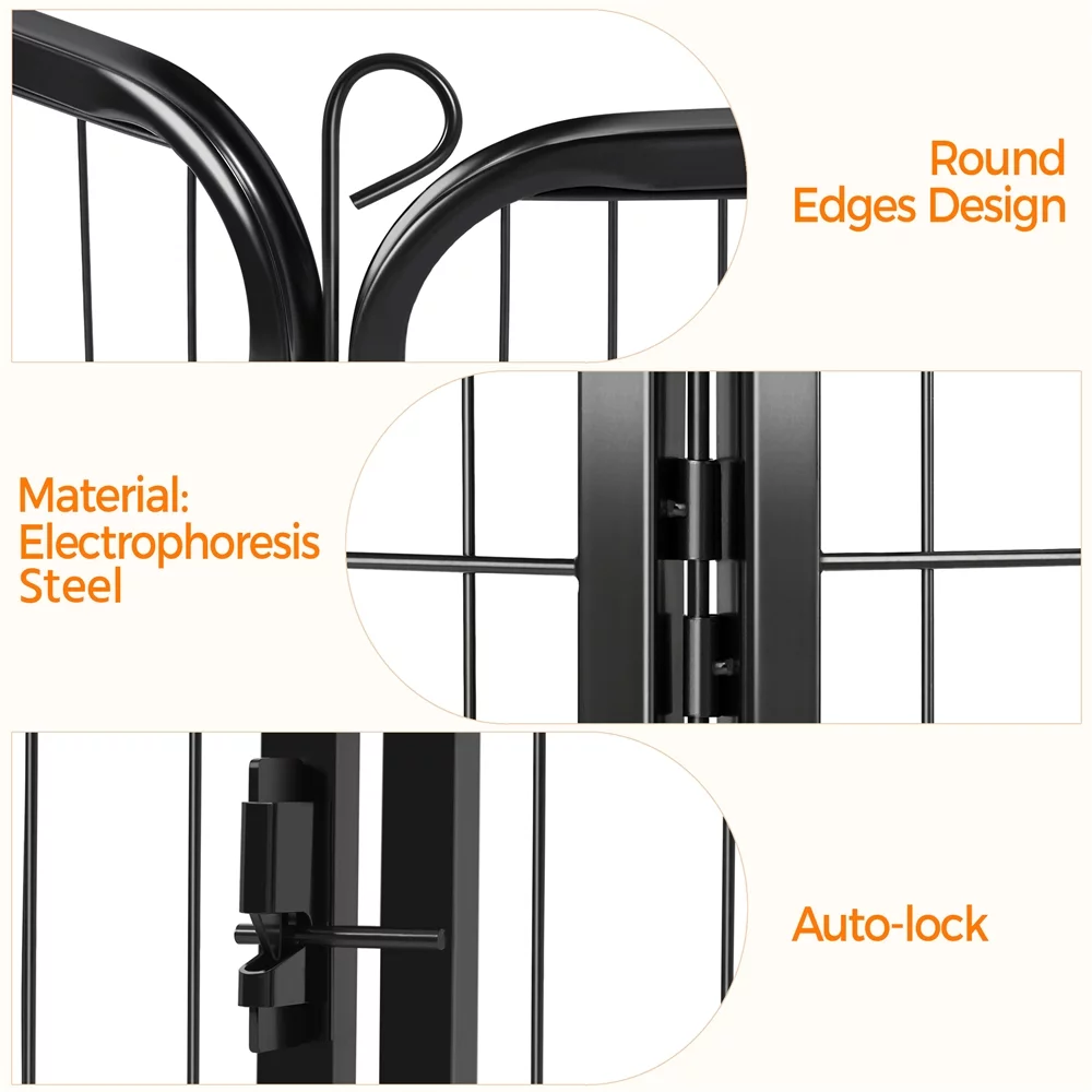 Yaheetech 31.5''H 12 Panels Dog Playpen, Black