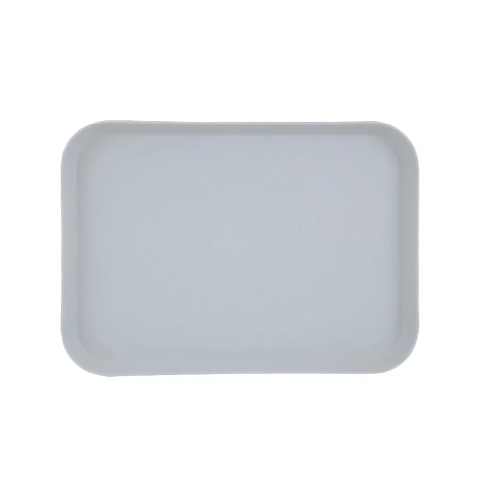 Nordic Bamboo Fiber Food Serving Tray Dessert Plate Snack Dish Tableware for Home Hotel - Size M (Grey)