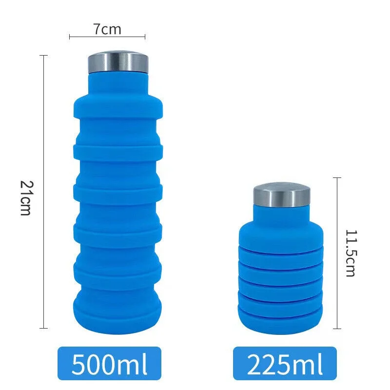 Collapsible Water Bottle,Portable Sports Water Bottle with Stainless Twist Cap