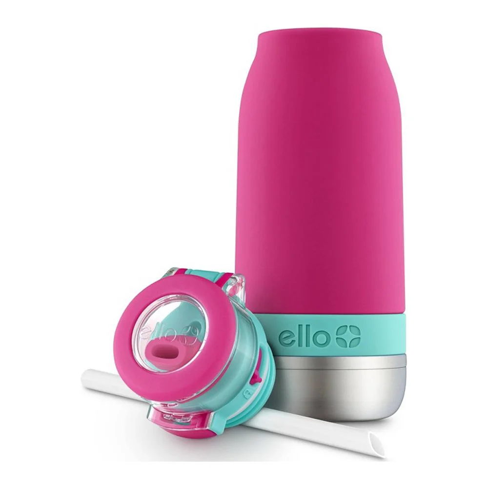 Ello 14oz Stainless Steel Emma Kids' Water Bottle Light Pink