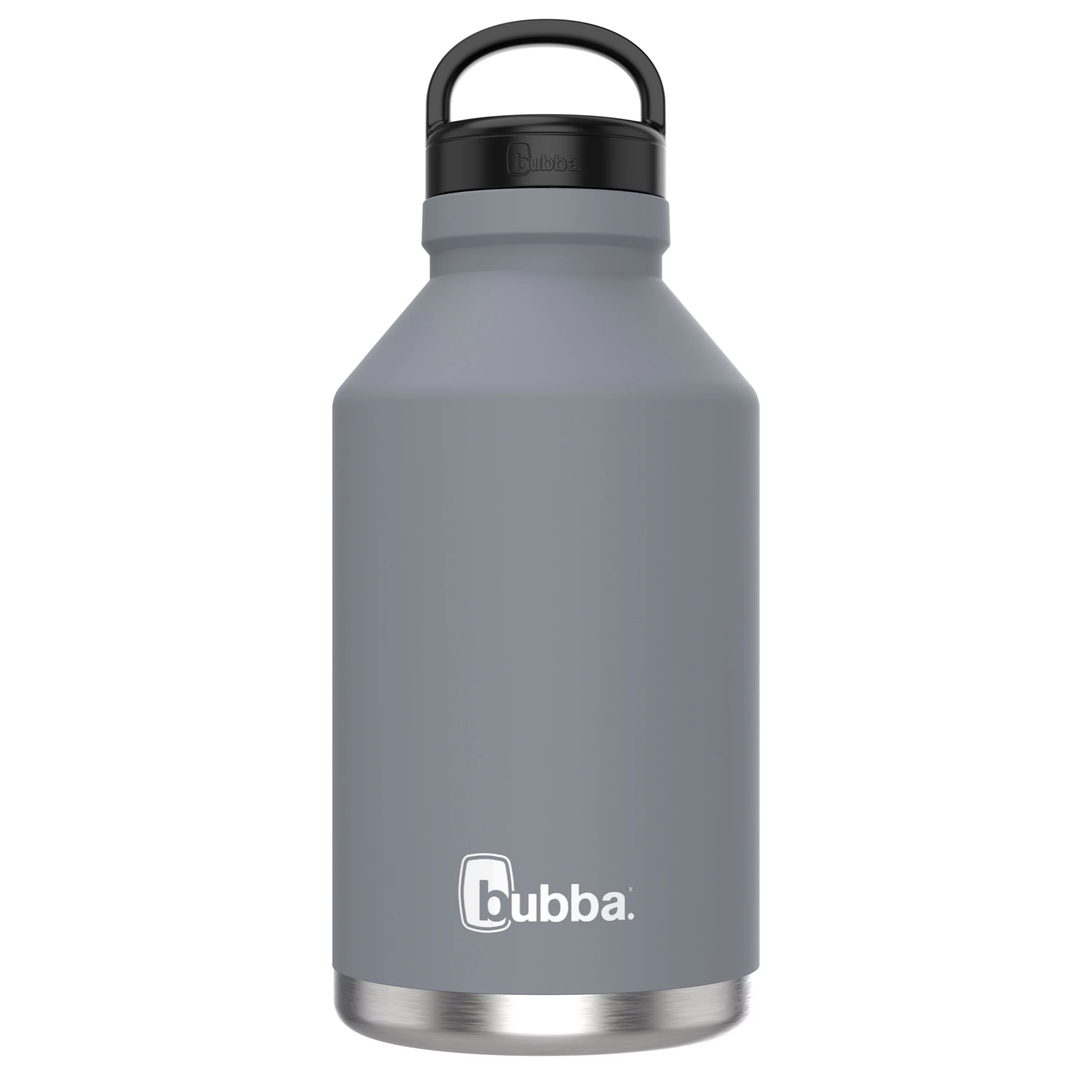 bubba Trailblazer Insulated Stainless Steel Growler with Wide Mouth Lid in Grey, 64 oz., Rubberized